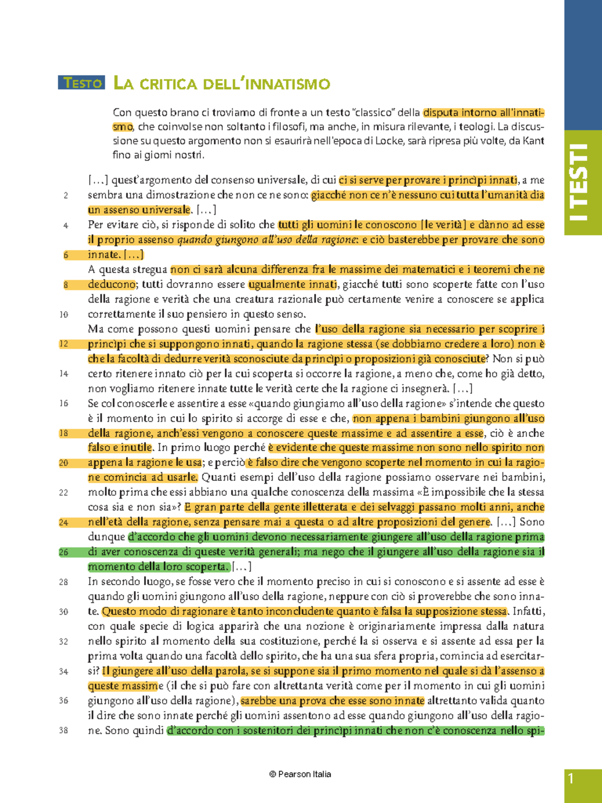 Filo testo 2 - filosofia - I TESTI LA CRITICA DELL ’INNATISMO Con ...