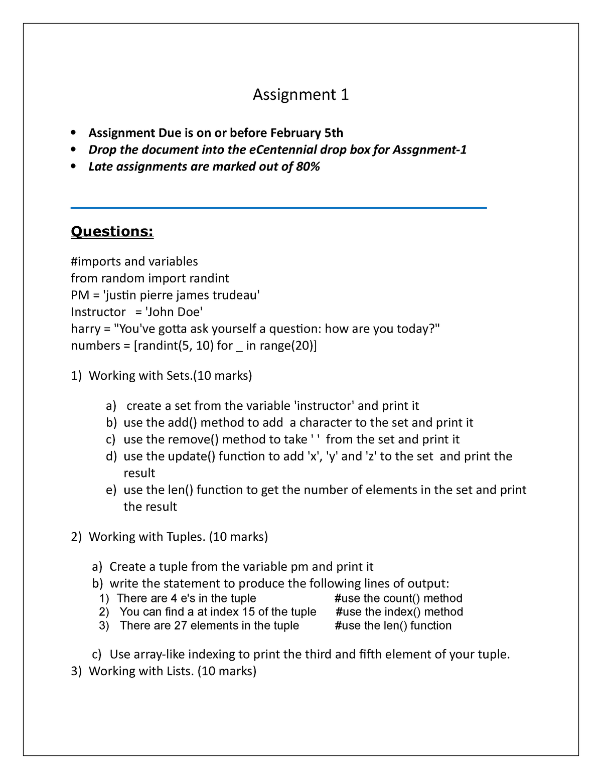 python assignment 1