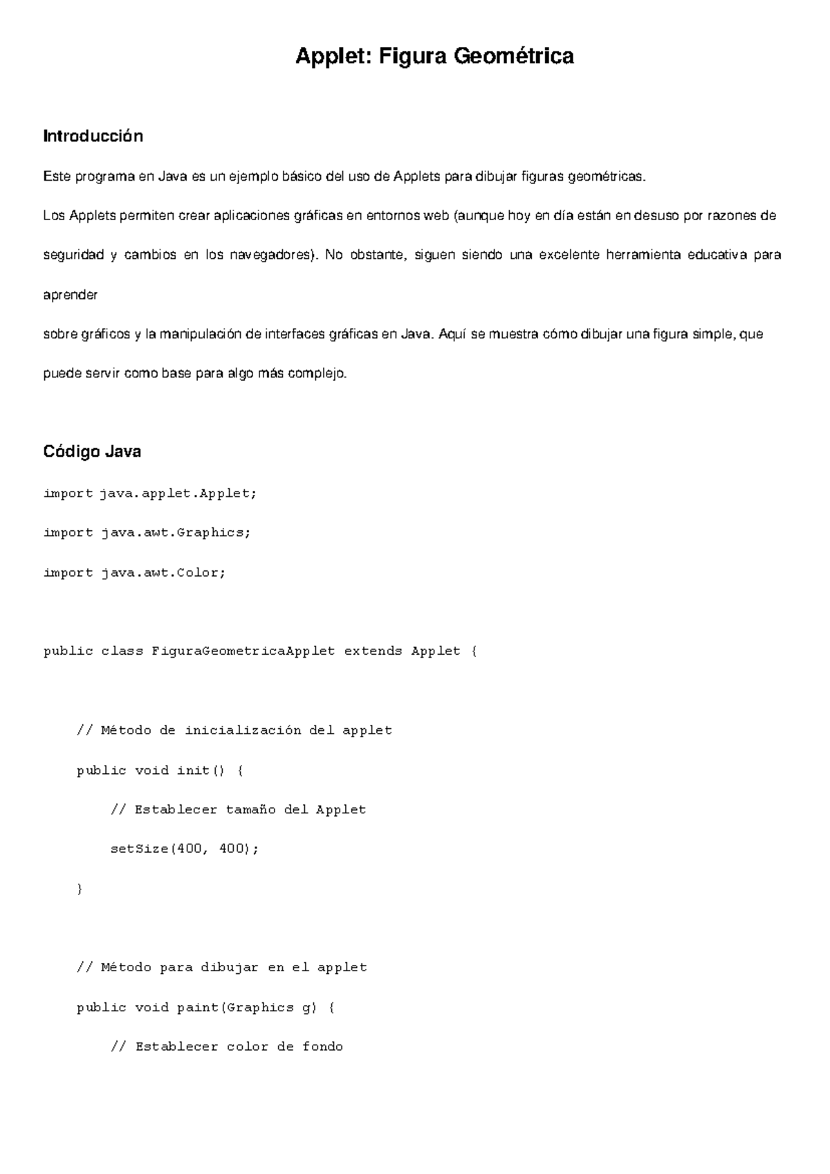 Figura geometrica applet - Applet: Figura Geométrica Introducción Este ...