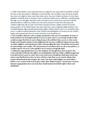 Water Law Outline Spring 2021 - Table of Contents - Spring - Studocu