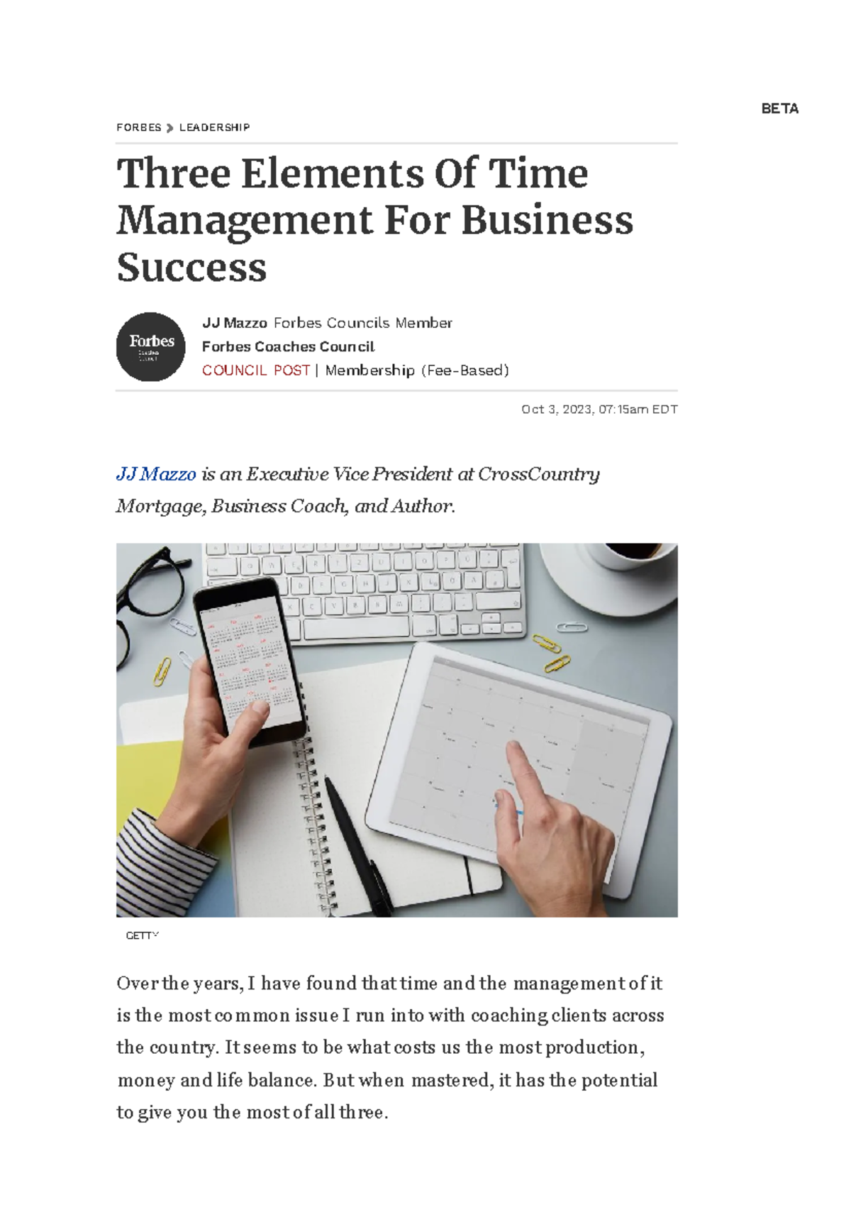 Three Elements Of Time Management For Business Success FORBES