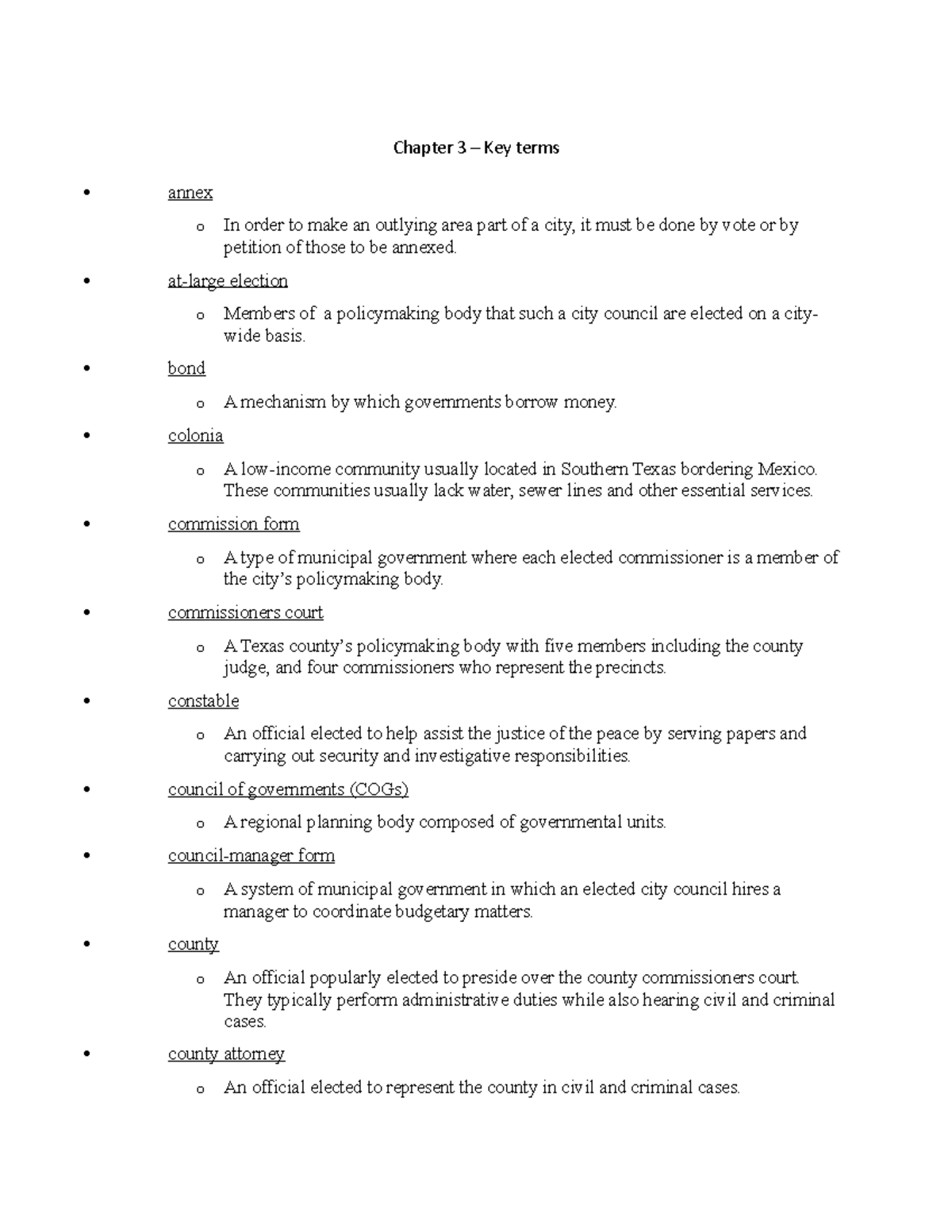 CH3- Keyterms - Professor Robinson. - Chapter 3 – Key terms annex o In ...
