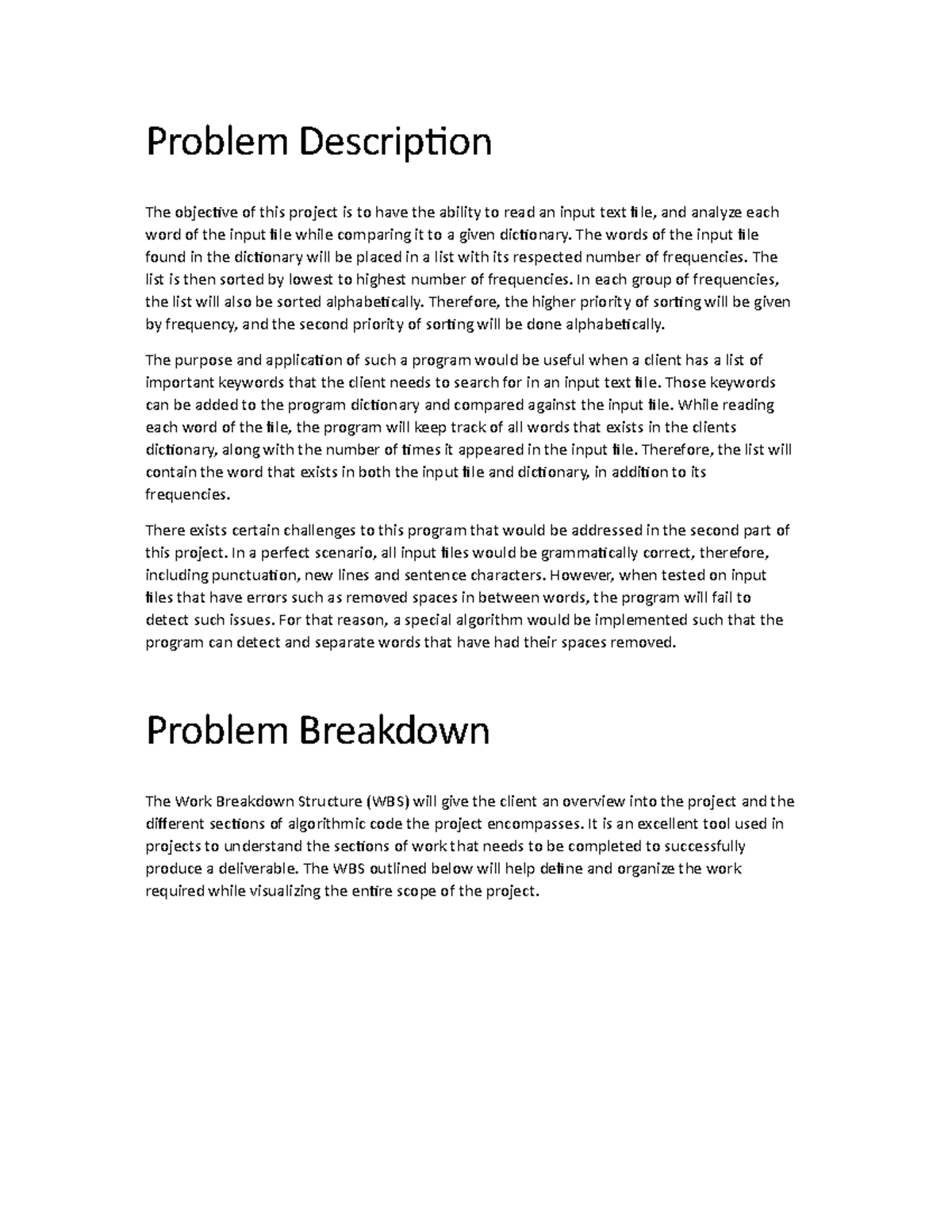 Problem Description for COEN 352 - Problem Description The objective of ... image.