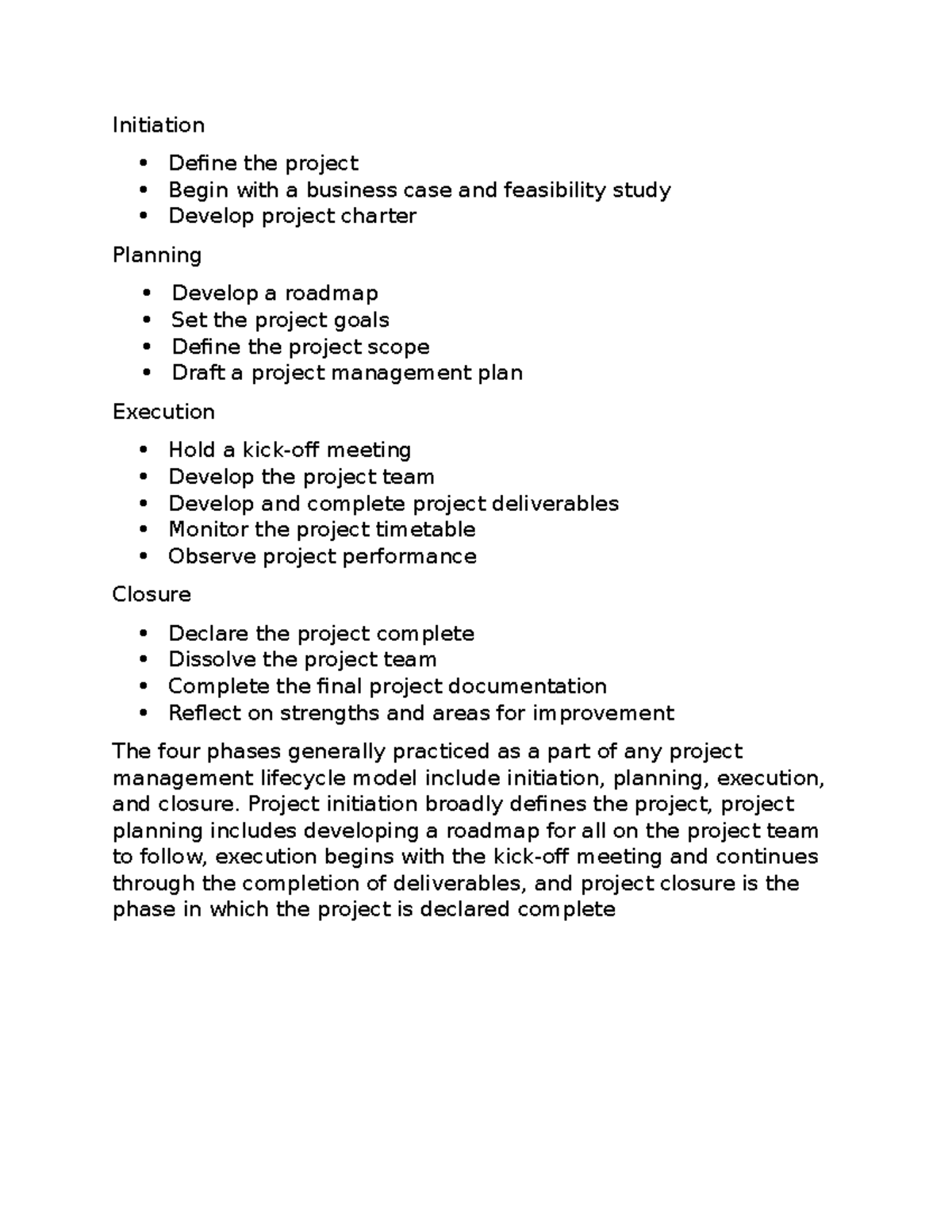 Module 22 Study Test - mod 22 - Initiation Define the project Begin ...