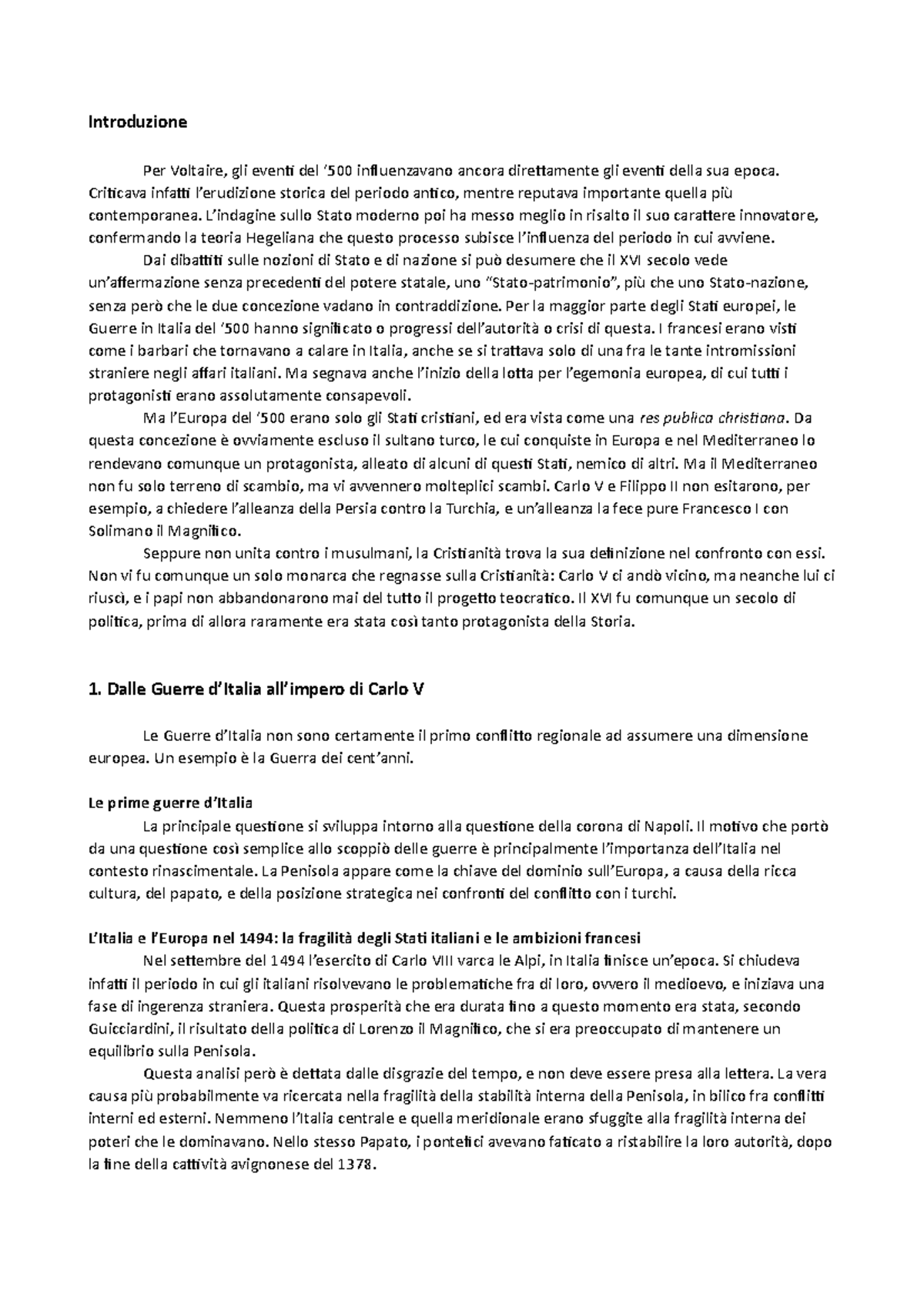 L'Europa del '500 manuale di Tallon Introduzione Per Voltaire, gli eventi del ‘500 L'Europa del '500 manuale di Tallon Introduzione Per Voltaire, gli eventi del ‘500