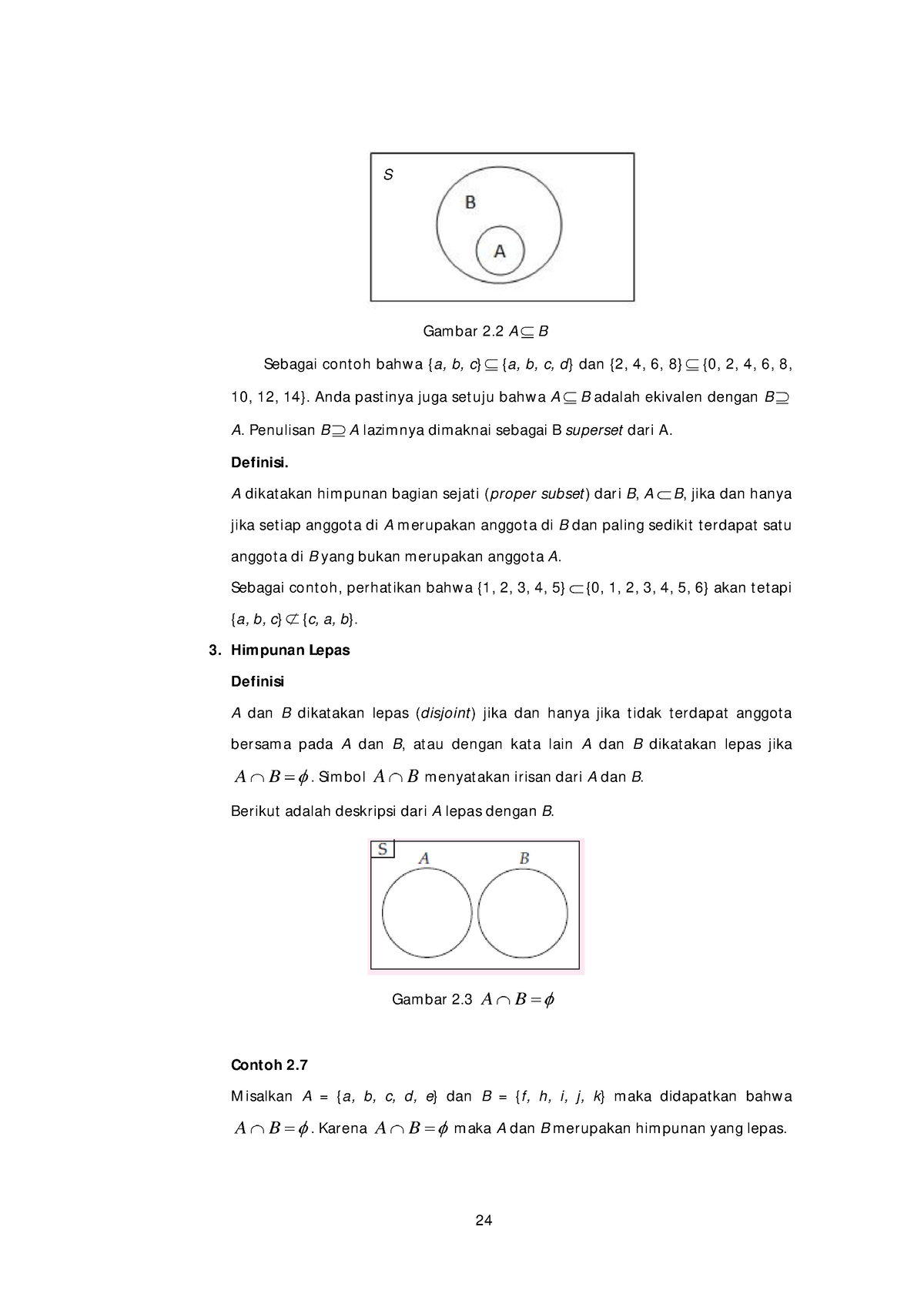 Matematika Dasar 3 - S Gam Bar 2 A B Sebagai Cont Oh Bahw A {a, B, C ...