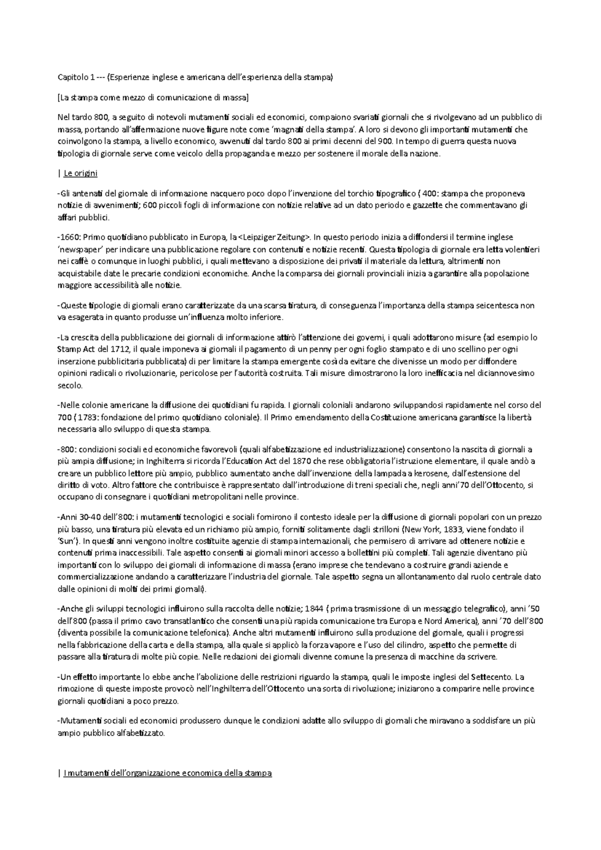 Media E Società Nel Mondo Contemporaneo Riassunto
