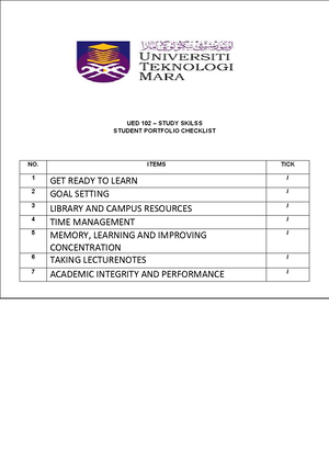 UED102 Portfolio - E-porfolio Example - UNIVERSITI TEKNOLOGI MARA PERAK ...