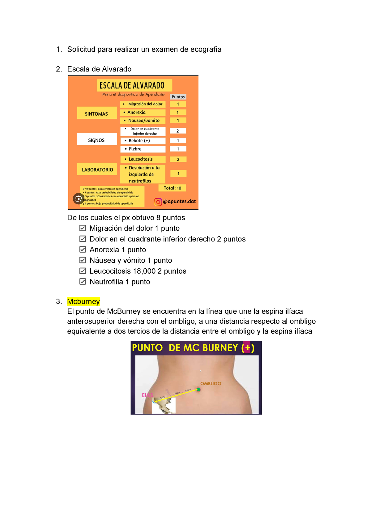 prueba de puntos de mcburney