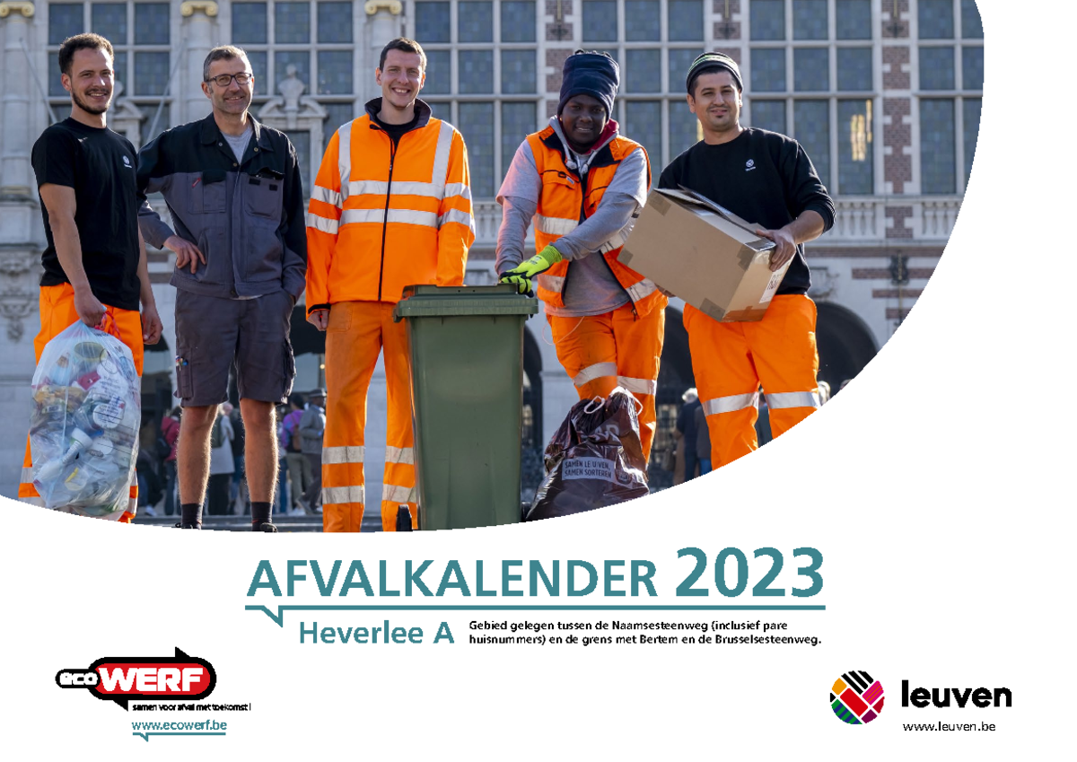 Afvalkalender Heverlee A 2023 samen voor afval met toekomst! ecowerf