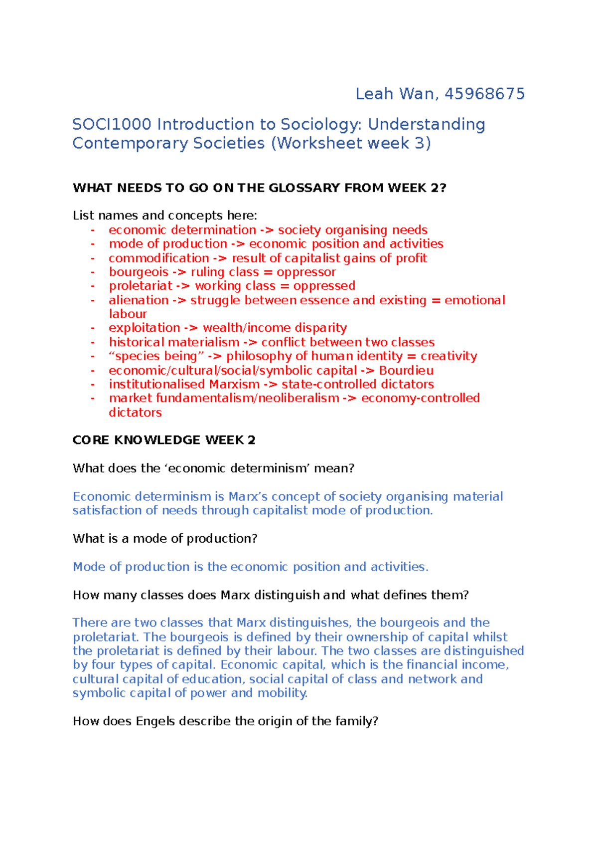 SOCI1000 S1 2021 week 3 worksheet - Leah Wan, 45968675 SOCI1000 ...