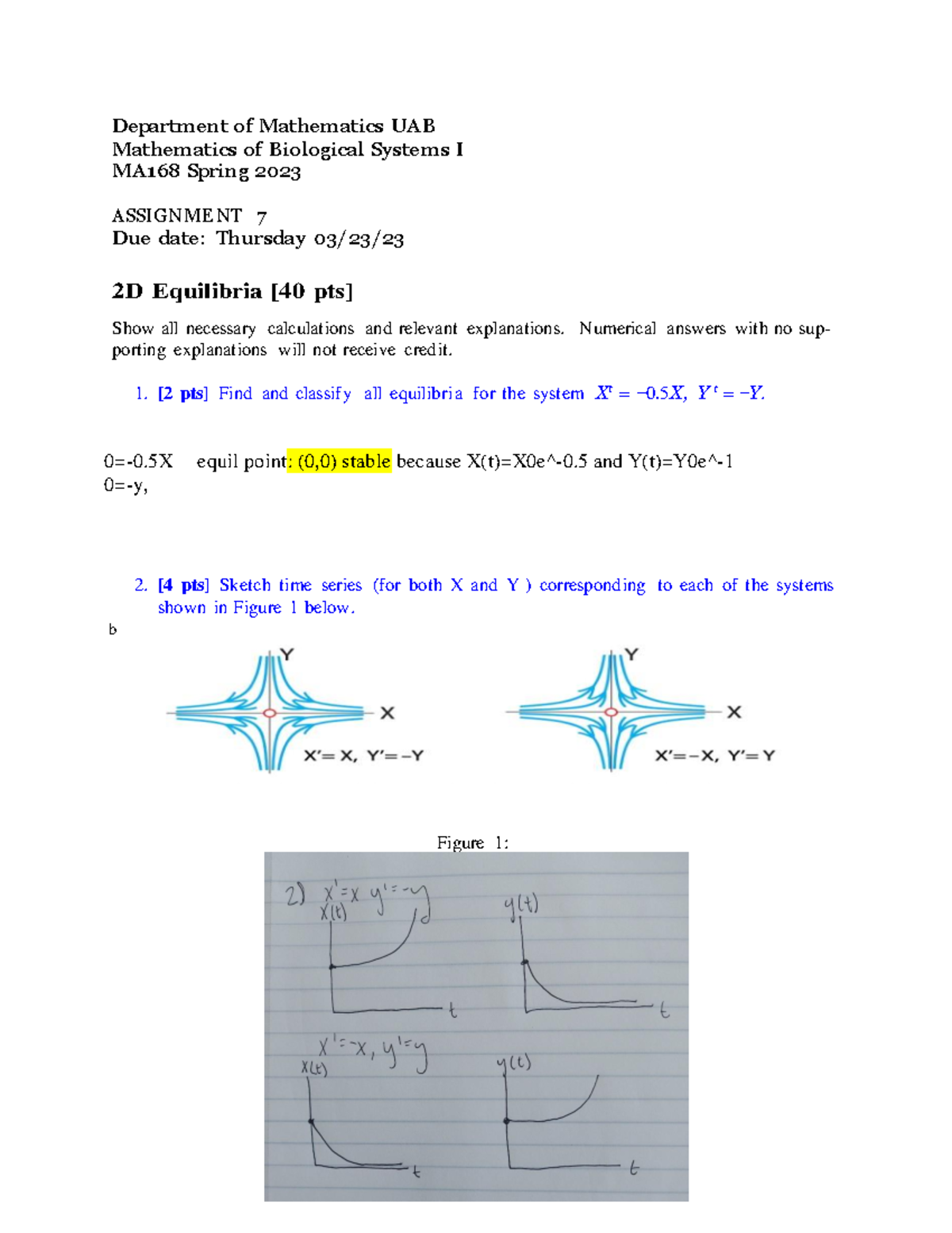 Ass7-spring 23pdf - Calculus With Biological Applications Assignment 7 ...