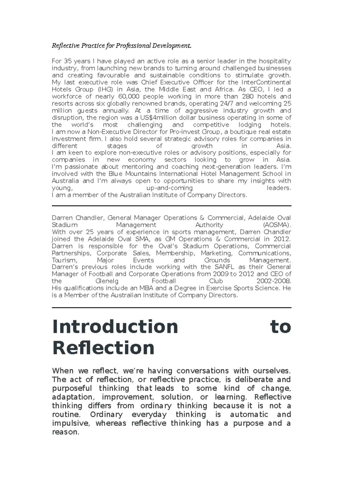 Reflective Practice For Professional Development. - For 35 Years I Have ...