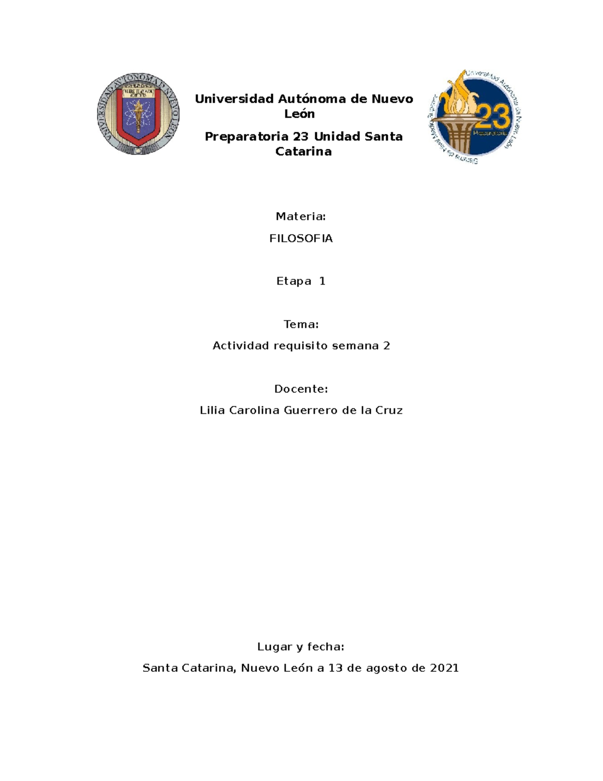 AR2 Filosofiae 1 - Actividad requisito 2 de la etapa 1 - Universidad ...