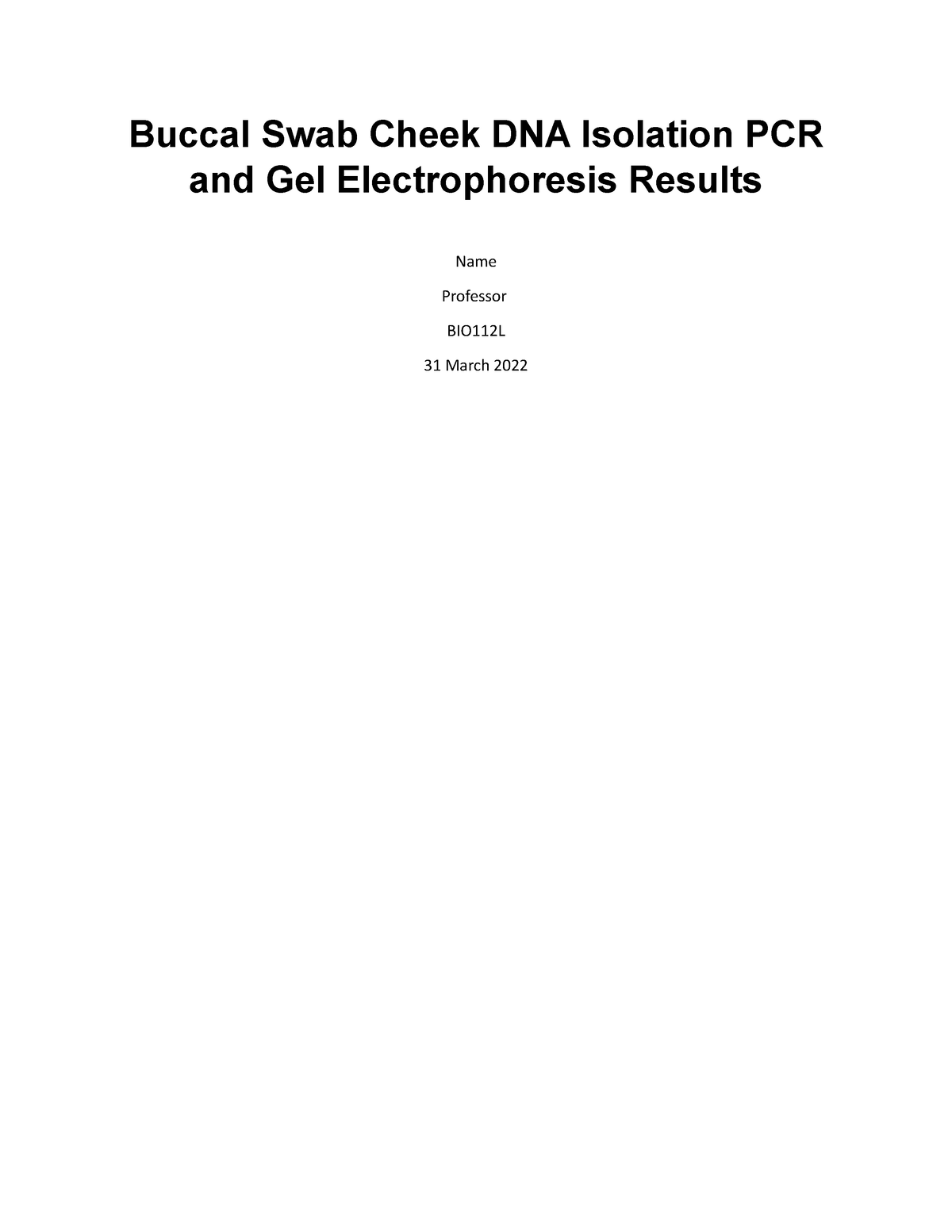 electrophoresis results