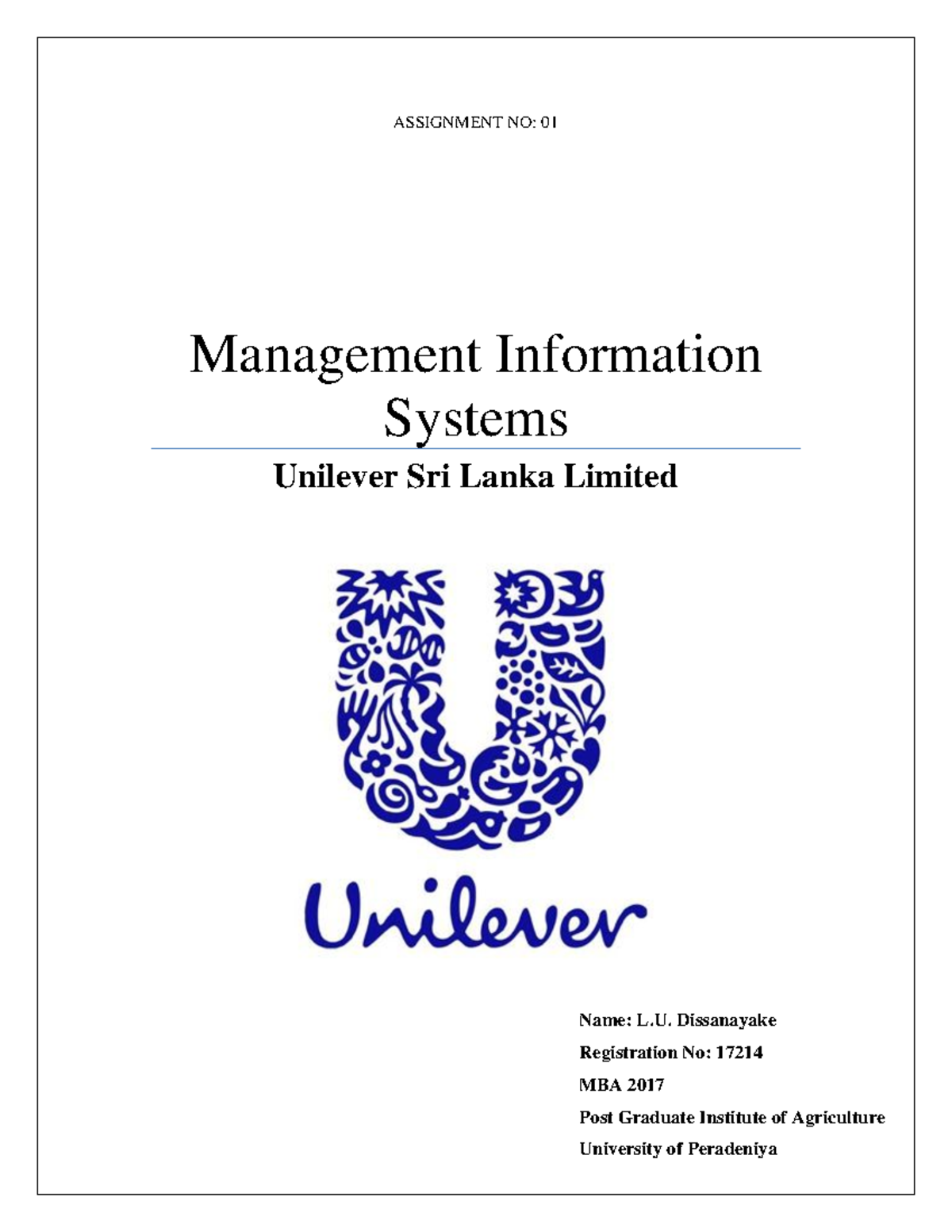 management information system assignment 1