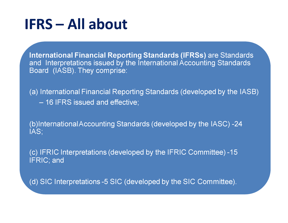 IND AS Introduction - International Financial Reporting Standards ...