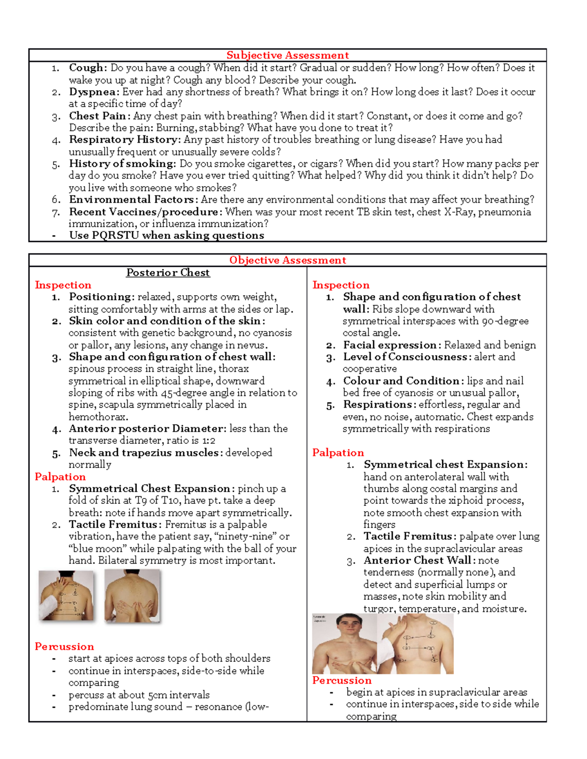 203 Respiratory Assessment - Subjective Assessment Cough: Do you have a ...