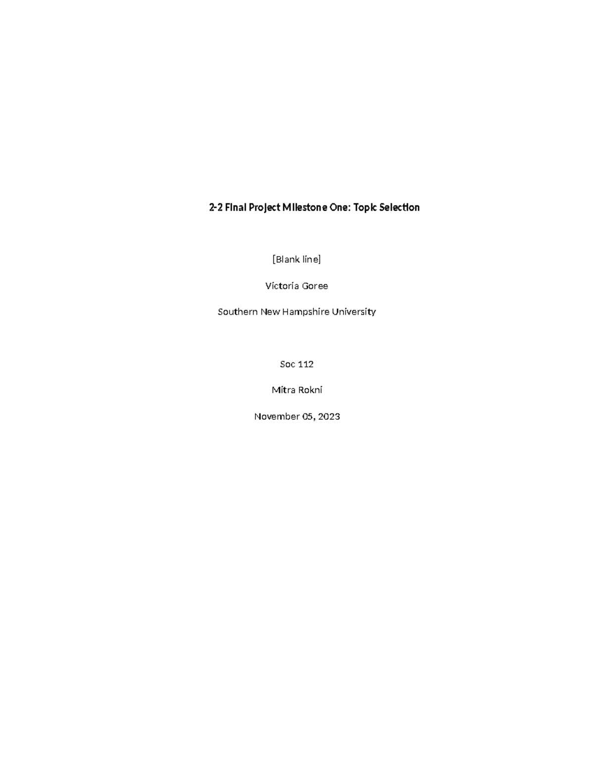 2-2 Final Project Milestone One Topic Selection - Substance abuse ...