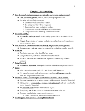 Chapter 18 accounting - 1 Accounting Chapter 18: Managerial Accounting ...