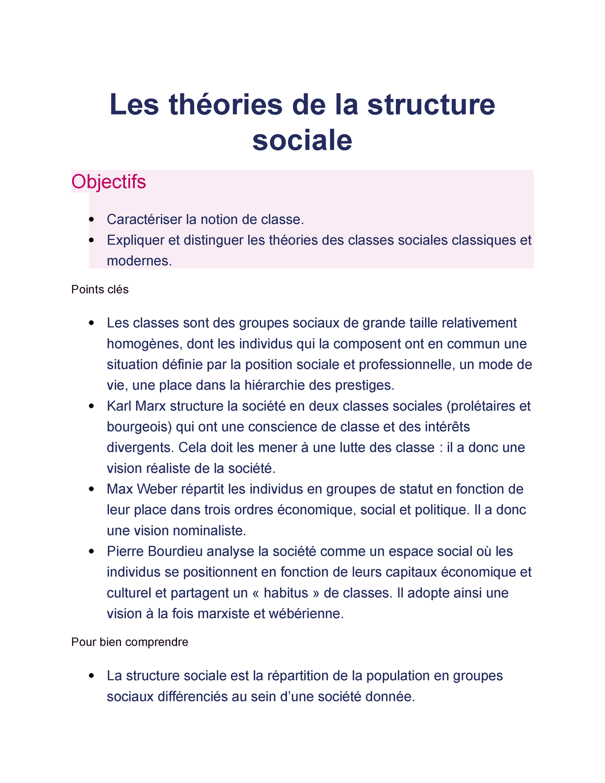 dissertation ses la structure sociale