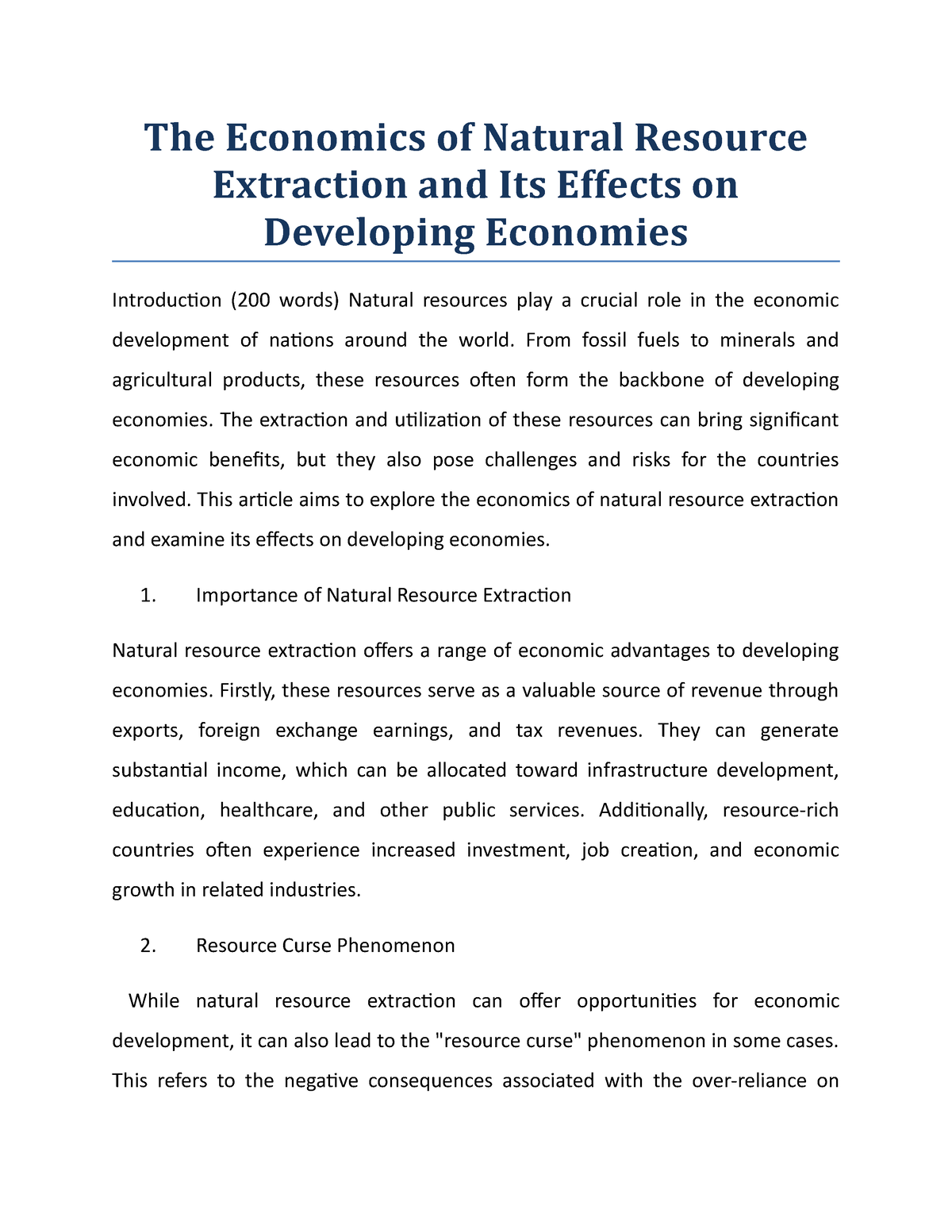 research topics in natural resource economics