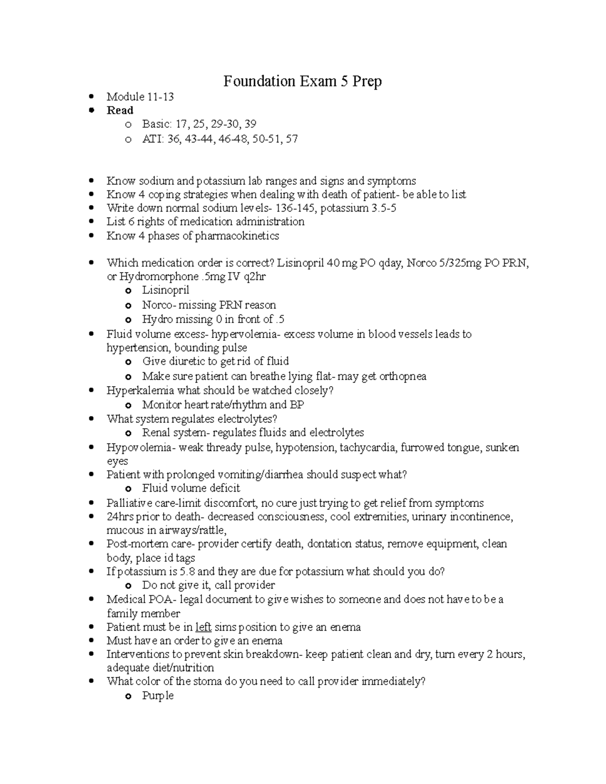 Foundation Exam 5 Prep Las Vegas Campus Study Guide Foundation Exam