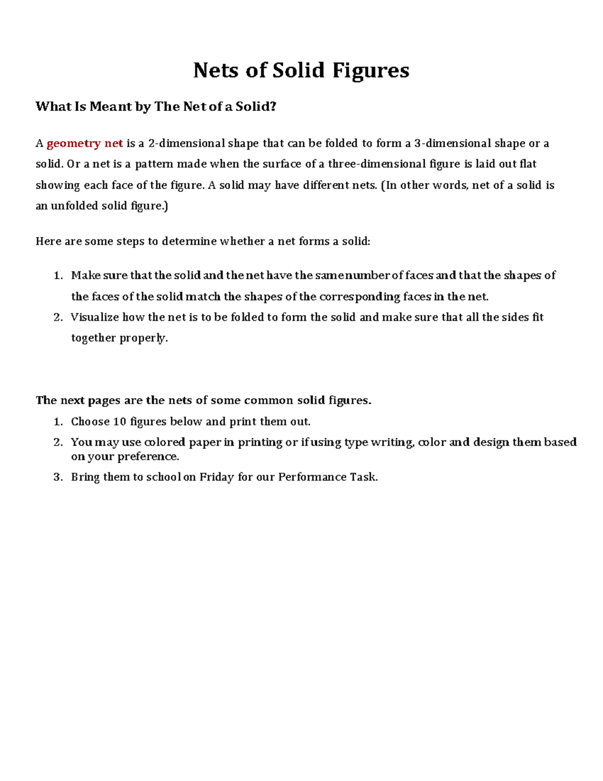 Nets-printables - free net printable enjoy i guess... - Nets of Solid ...