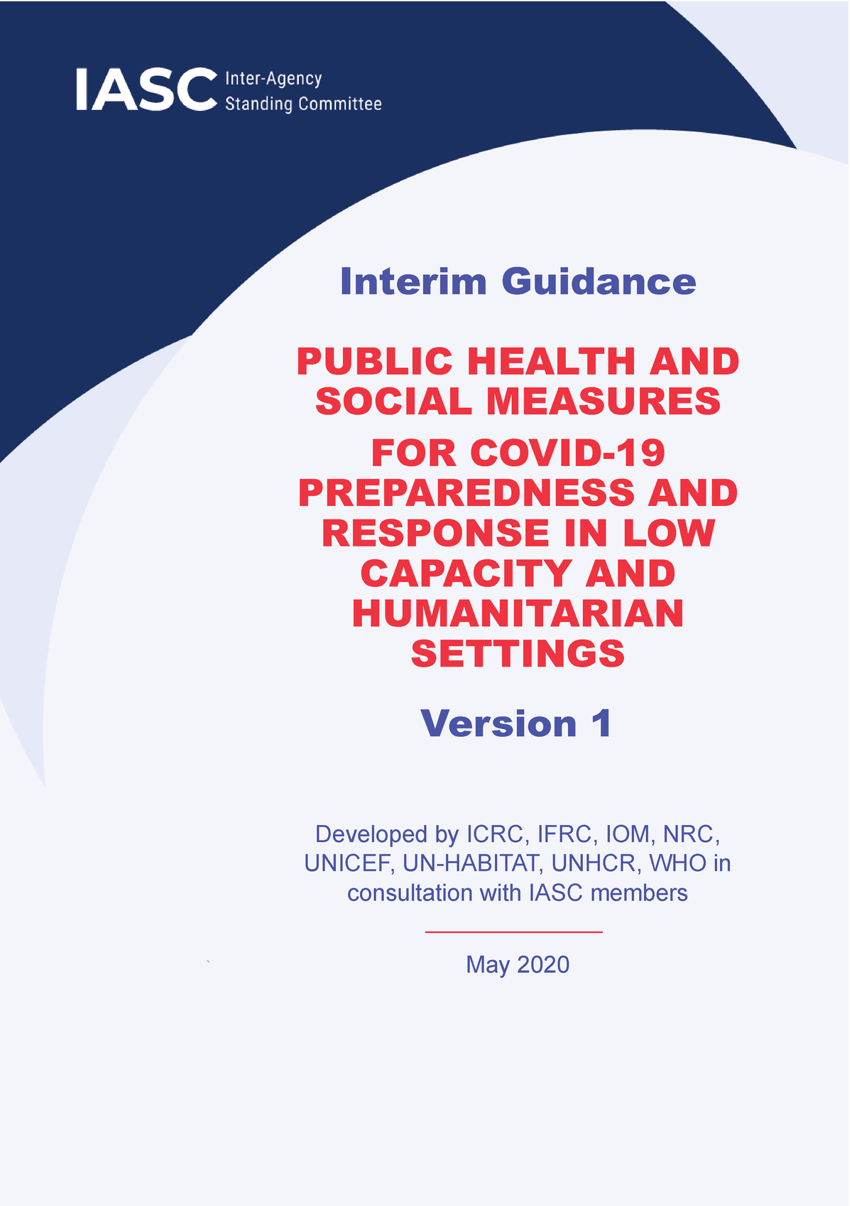 Iasc Interim Guidance On Public Health Measures For Covid 19 In Low ...