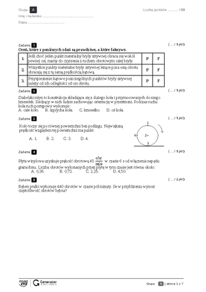 Bliżej Fizyki Sprawdzian Wiadomości Dział 6 Klasa 6 www.studocu.com