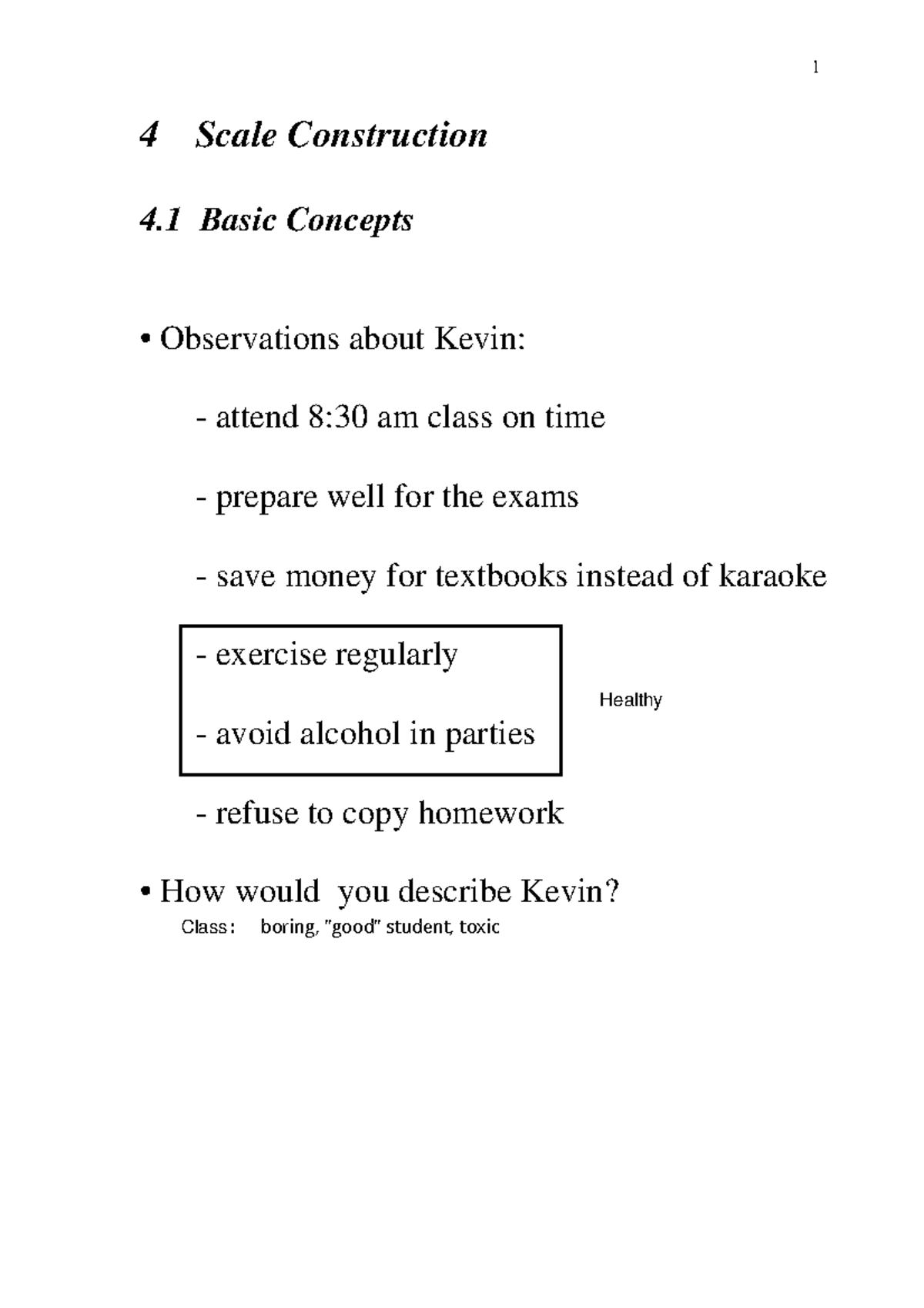 4. Scale Construction 4 Scale Construction 4 Basic Concepts