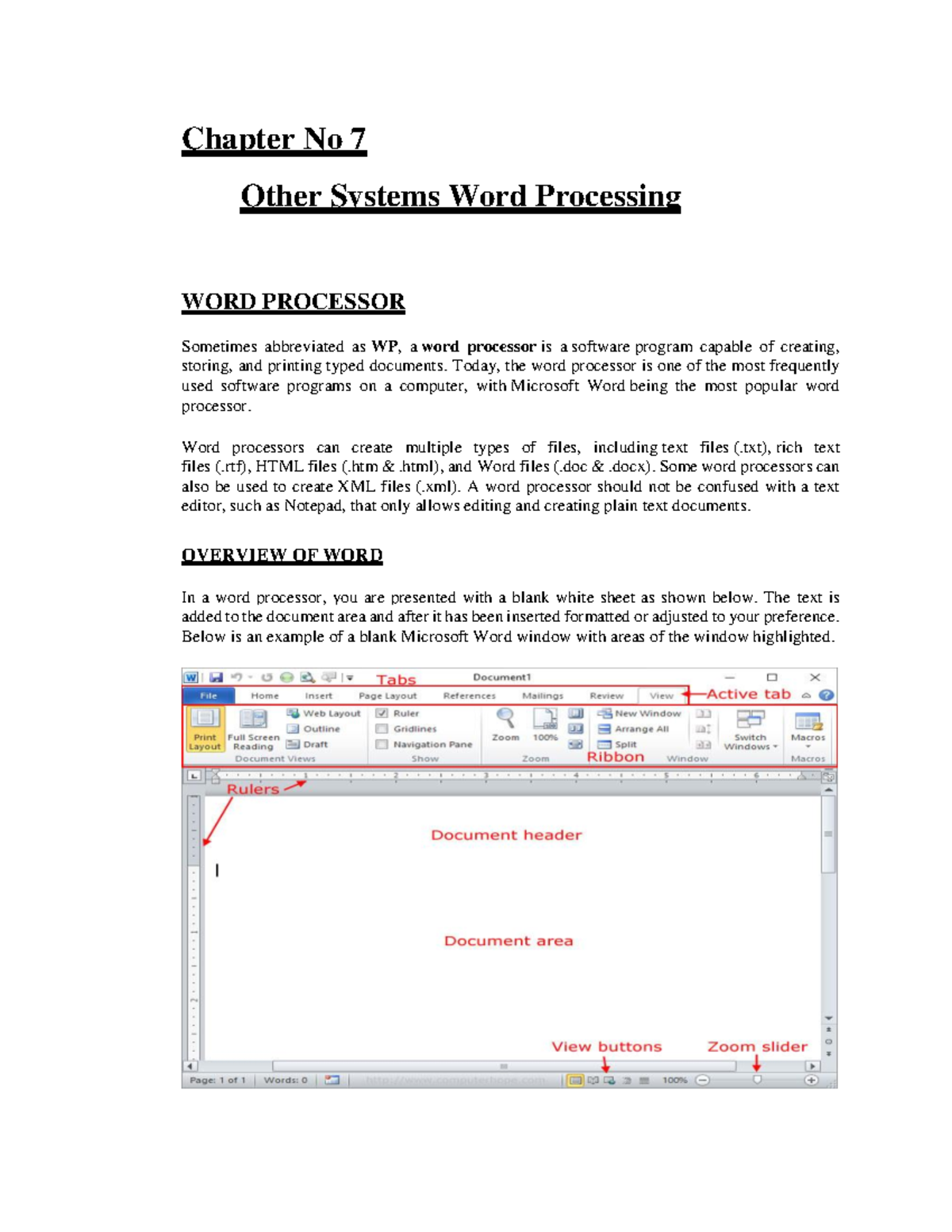 Chapter No 7 - Today, the word processor is one of the most frequently ...