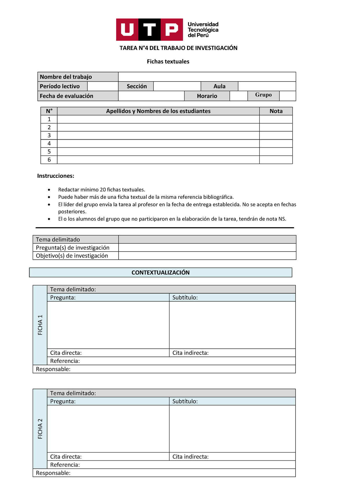 Formato Fichas Textuales Y Citas Propuesta Semana 12 - TAREA N∞4 DEL ...