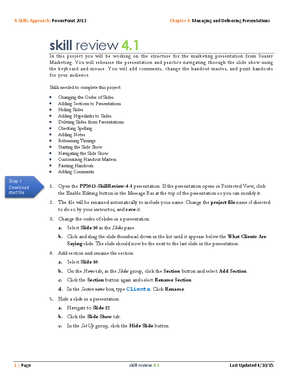 EX2013 Skill Review 4 1 instructions - A Skills Approach: Excel 2013 ...