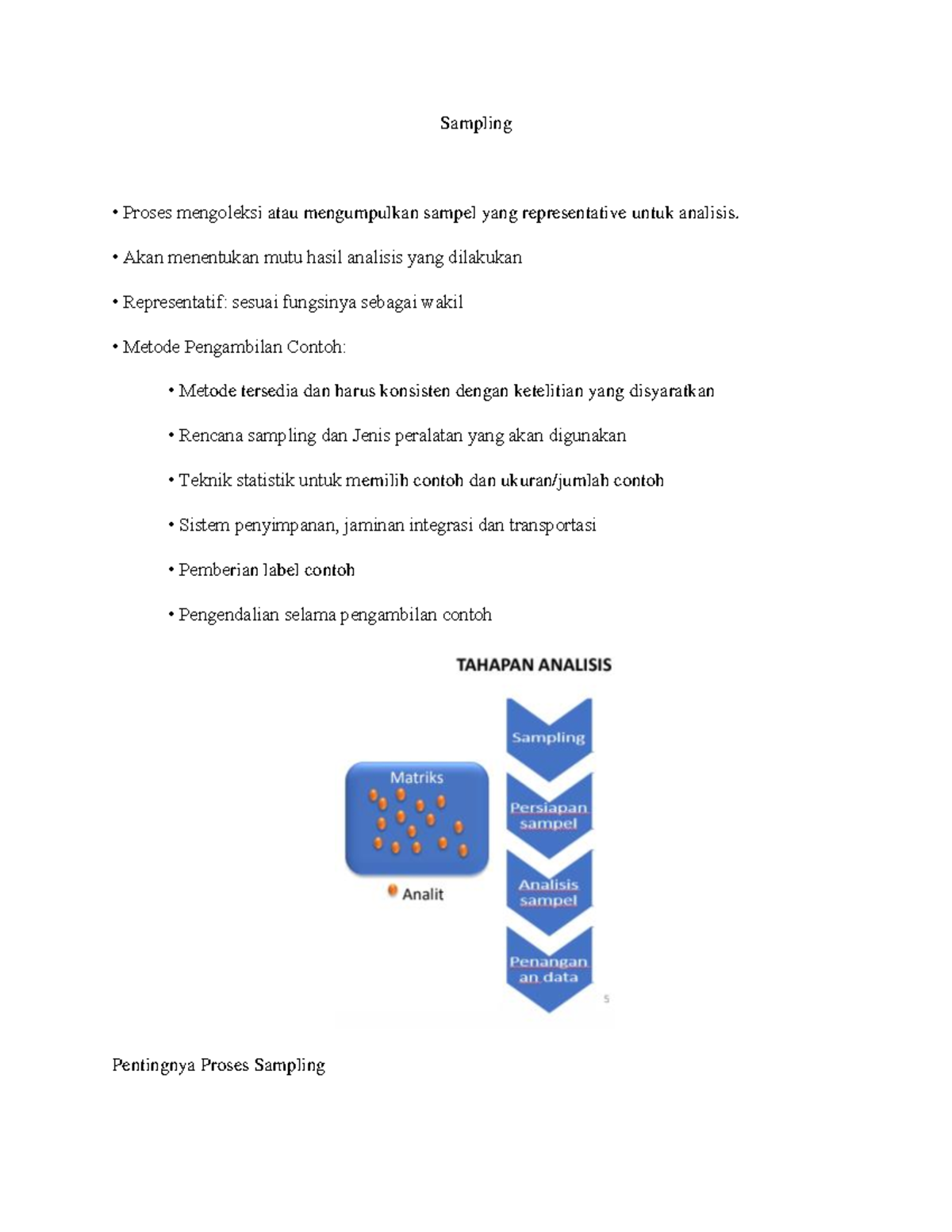 Sampling - Sampling Proses mengoleksi atau mengumpulkan sampel yang ...
