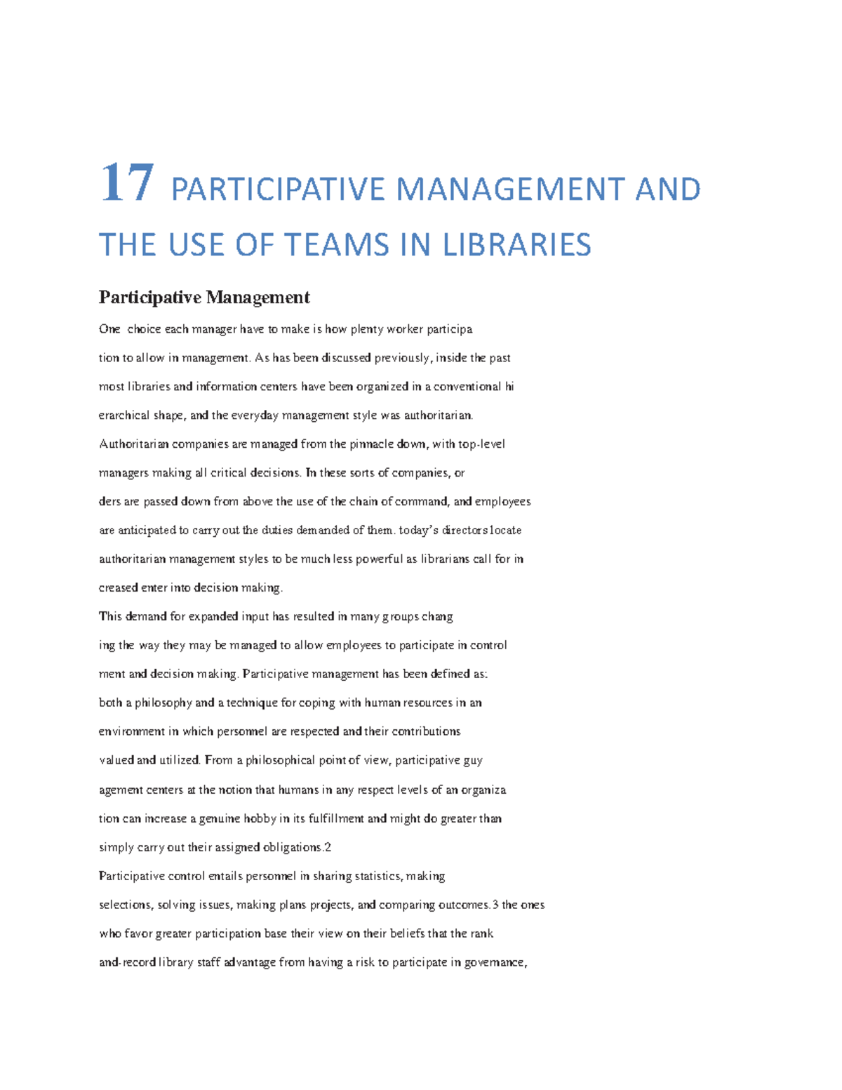 17 Participative Management and the Use of Teams in Libraries - 17 ...
