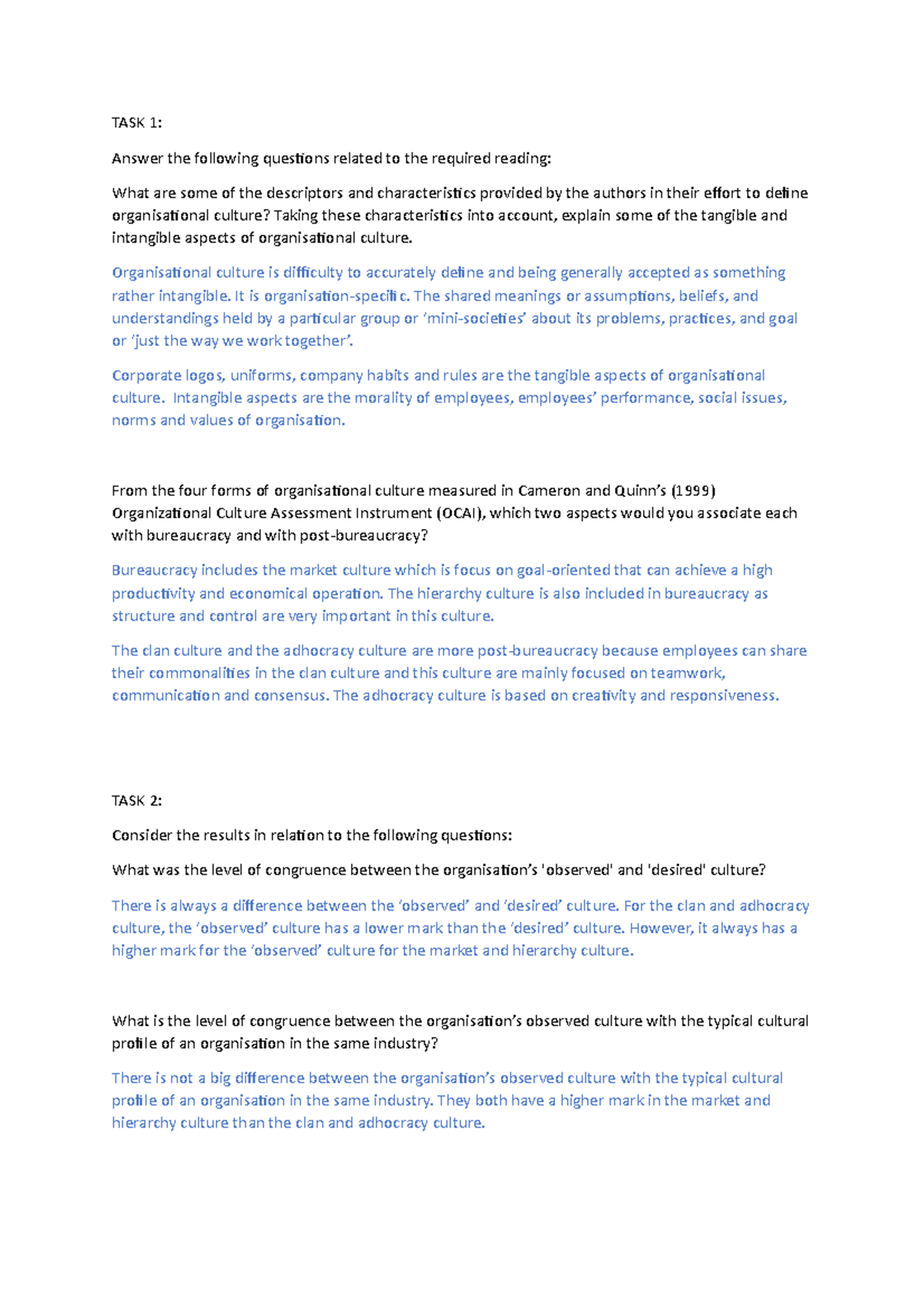 Tutorial 4 Task - tutuorial 4 - TASK 1: Answer the following questions ...