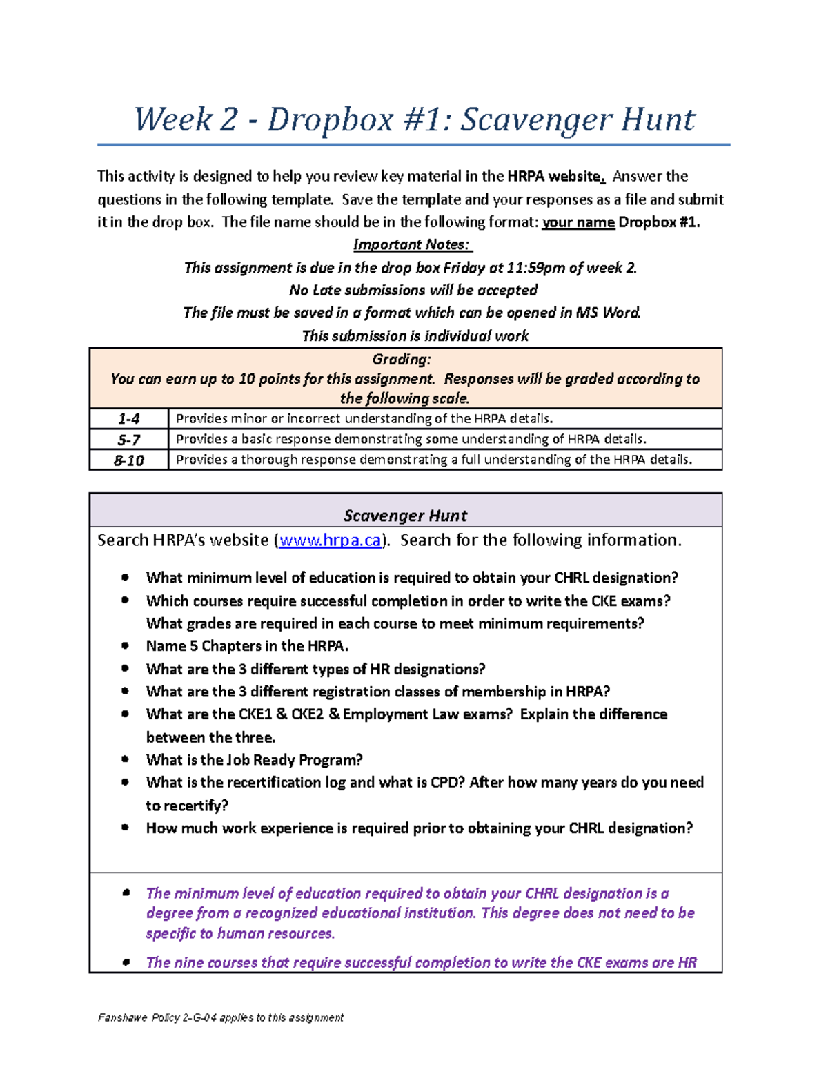 Dropbox 1 Assignment Week 2 Dropbox 1 Scavenger Hunt This