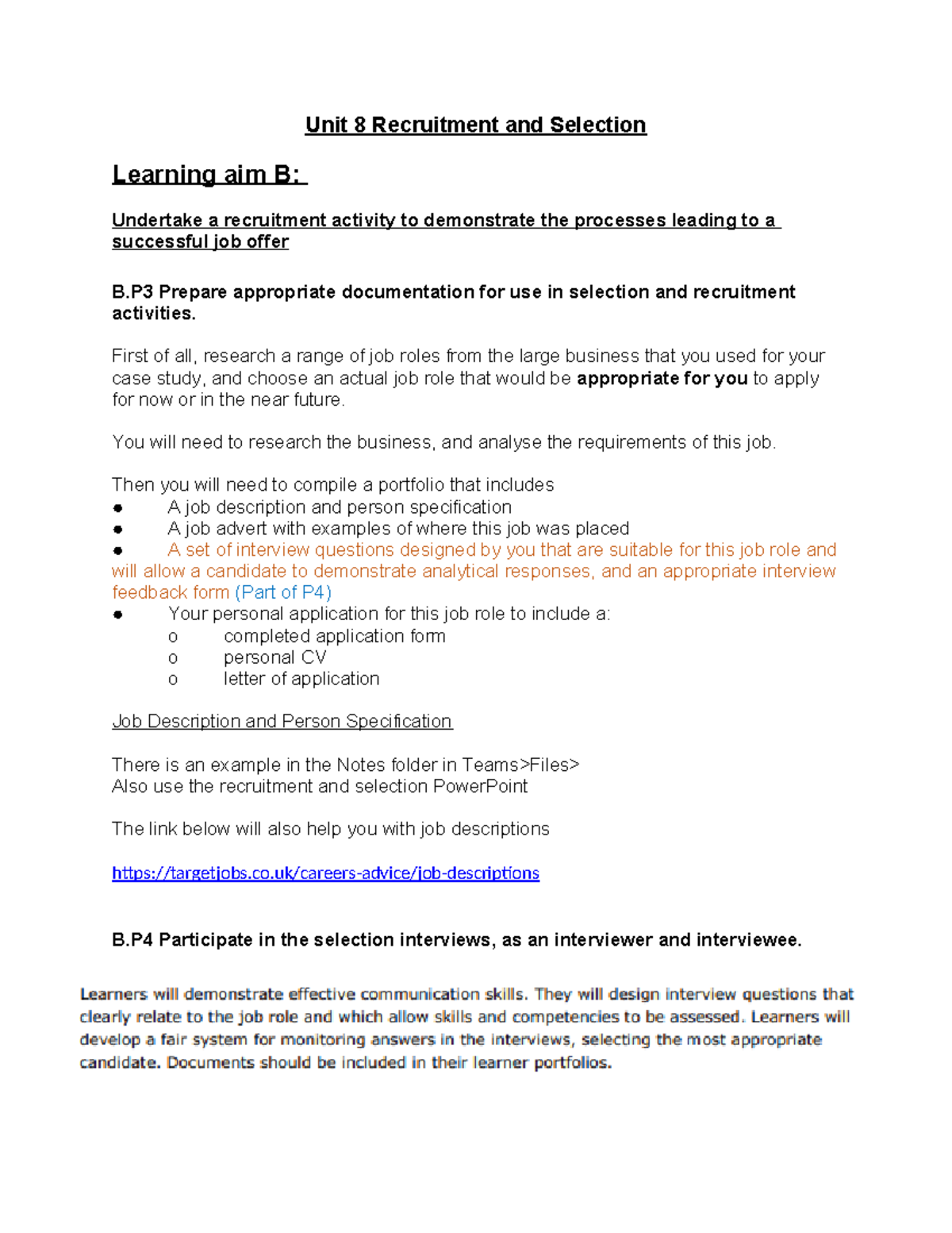 Unit 8 Learning Aim B And C Guide - HSN Writing Frame - Unit 8 ...