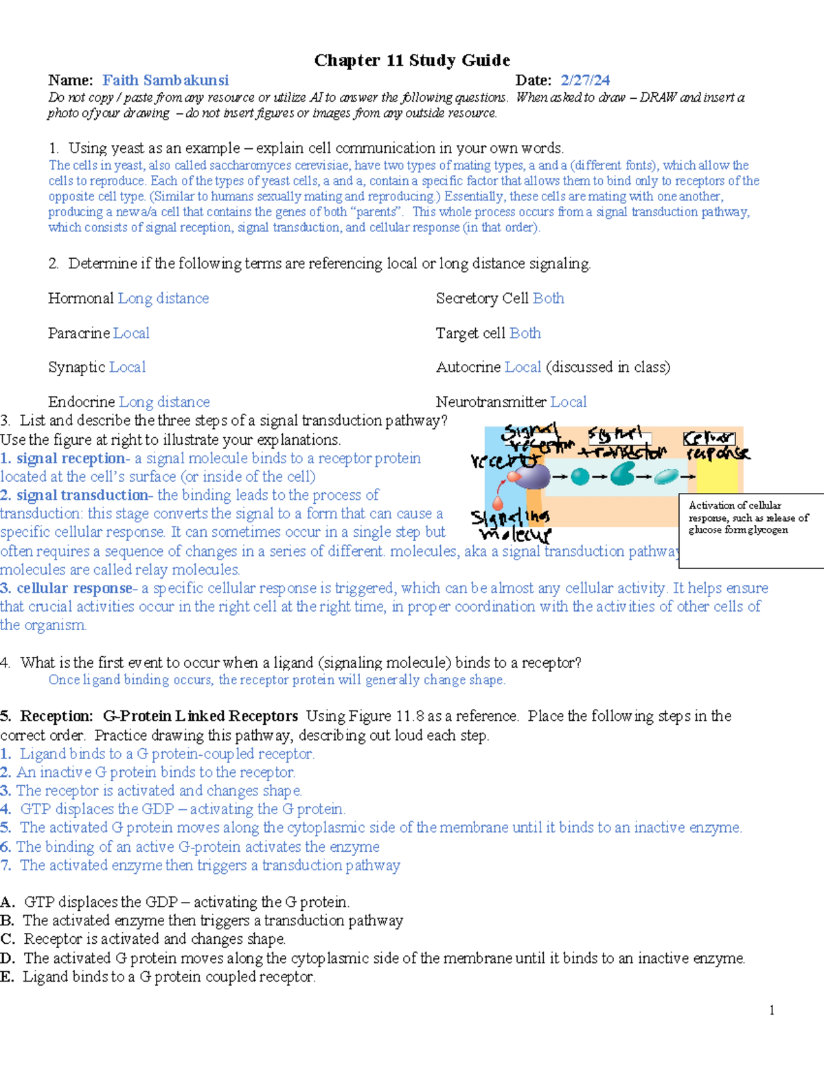 Chapter 11 Study Guide F23 - Chapter 11 Study Guide Name: Faith Sambakunsi Date: 2/27/ Do Not ...