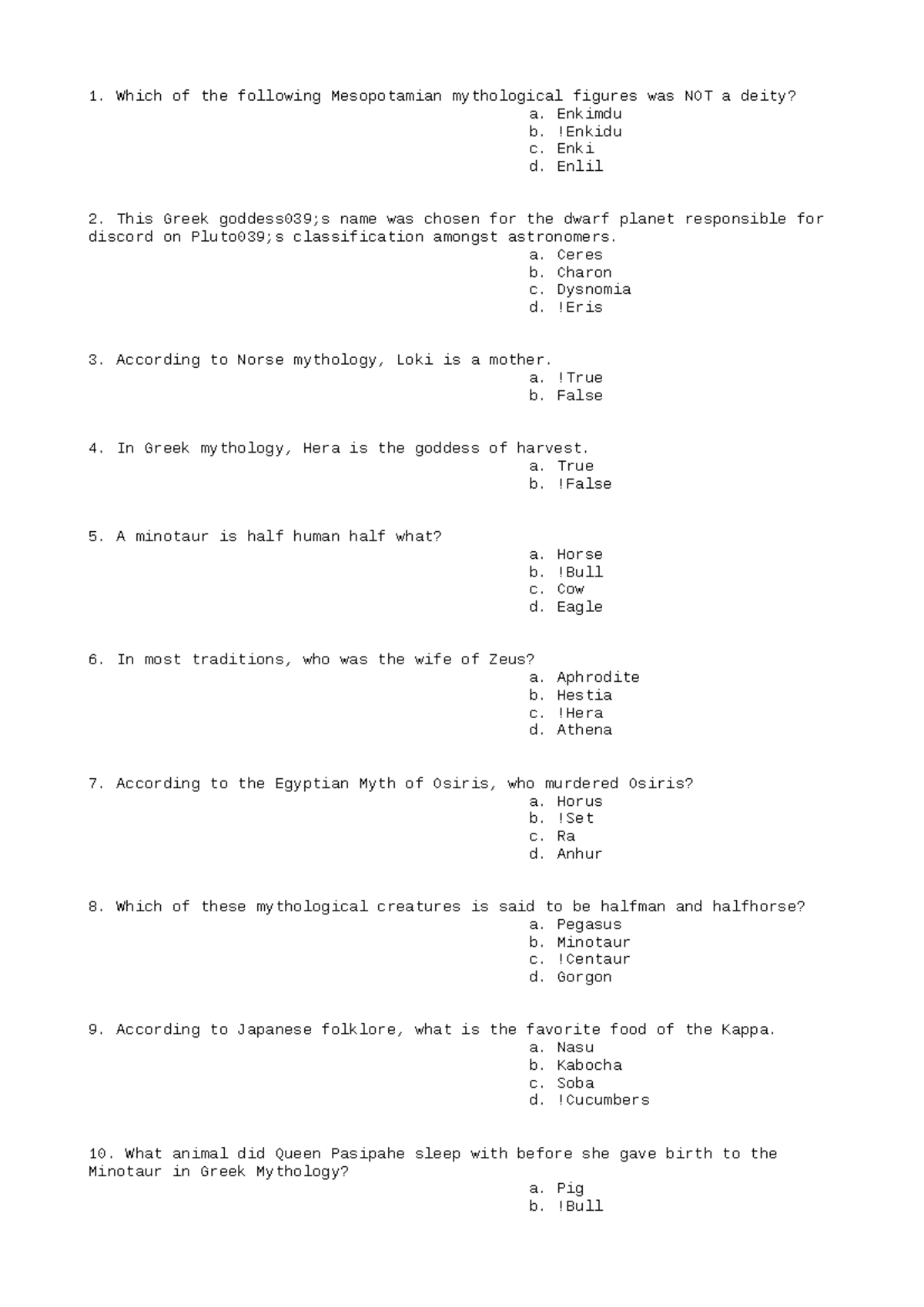 ANT234 Cheat Sheet 3 - Which of the following Mesopotamian mythological ...