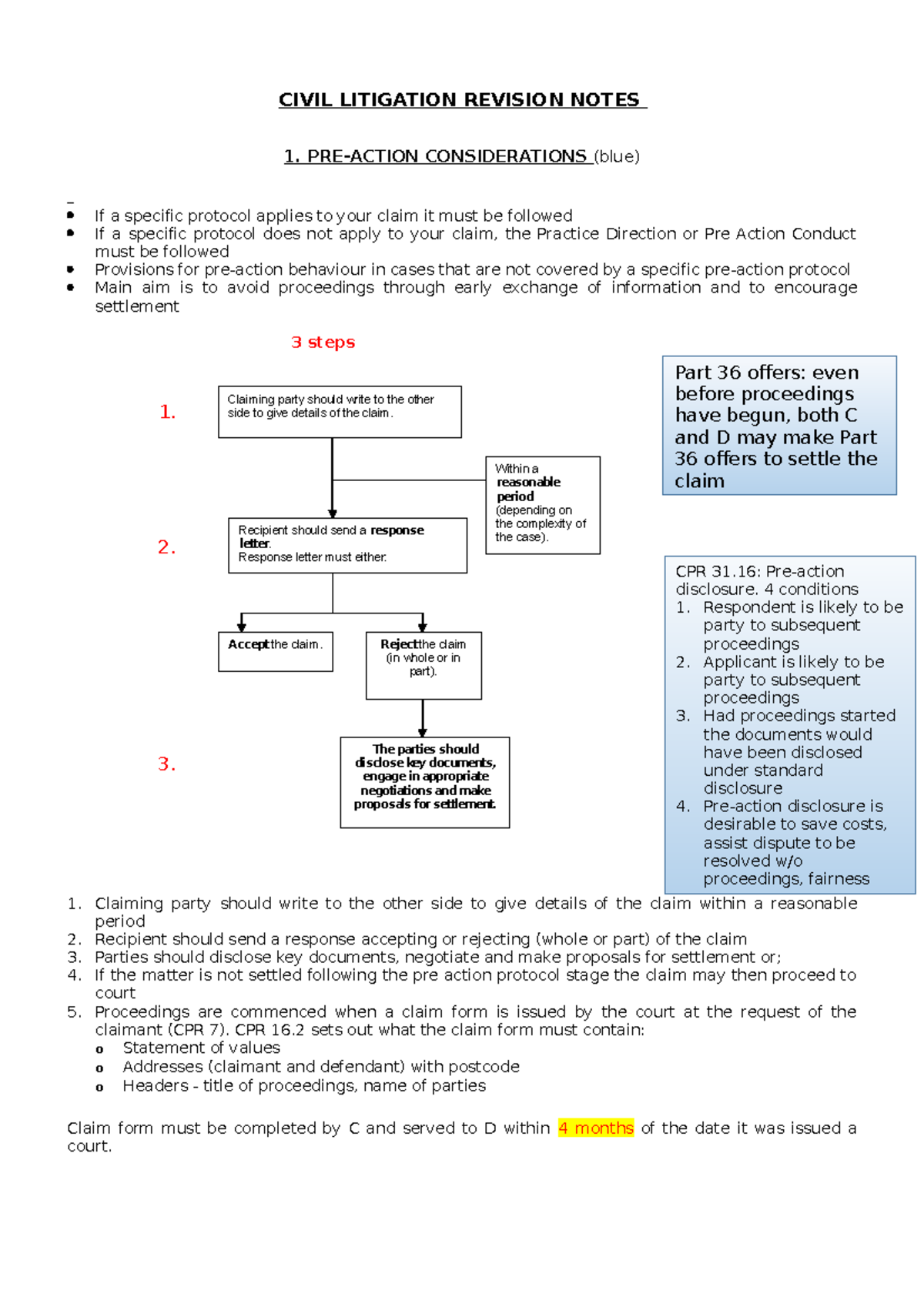 Civil Litigation Revision Notes - CIVIL LITIGATION REVISION NOTES 1 ...