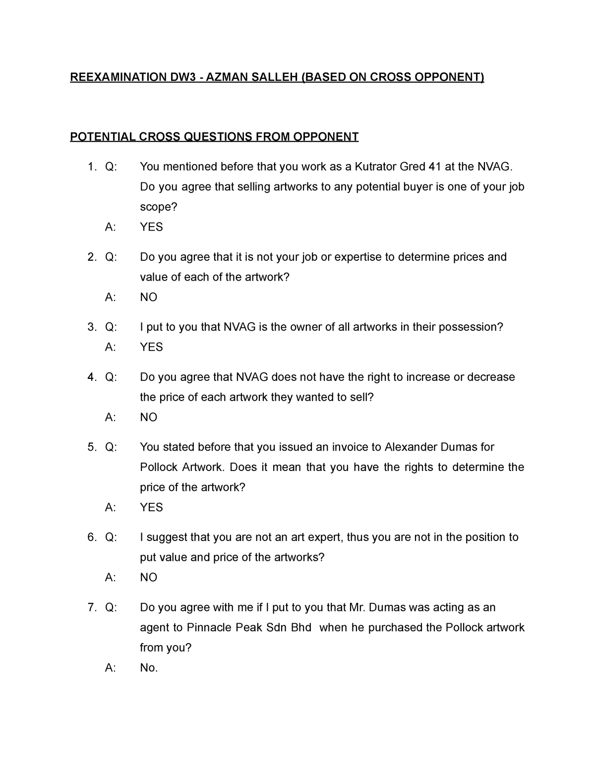 Re Azman Salleh Case Study Uitm Shah Alam Reexamination Dw3 Azman Salleh Based On Cross Studocu