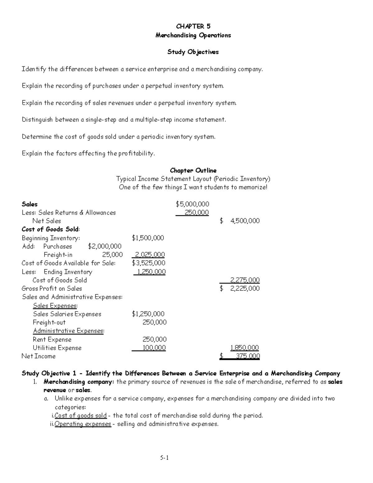Study Guide Chap 05 - Homework Solutions - CHAPTER 5 Merchandising ...