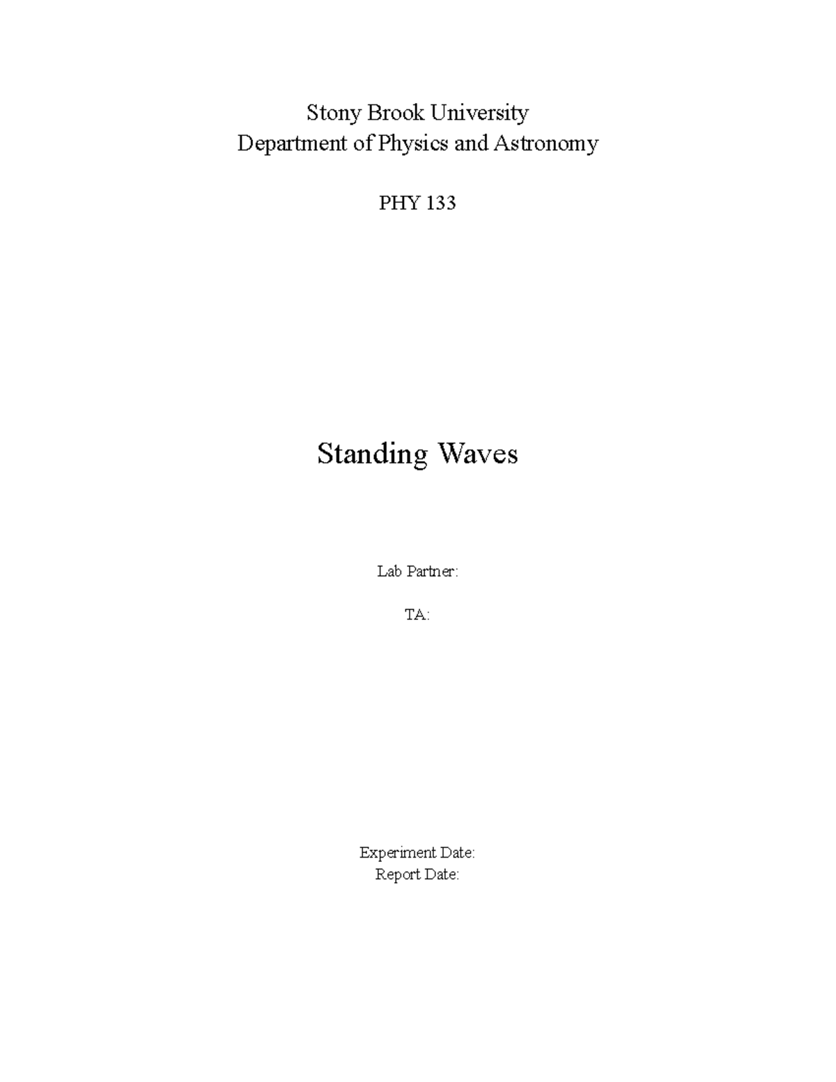 lab report physics matriculation experiment 6 standing wave