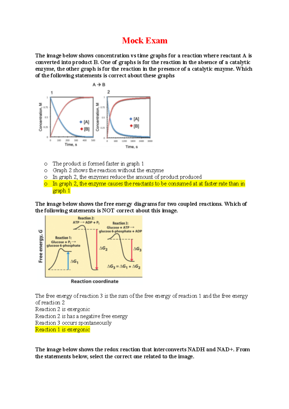 Mock Exam - Mock Exam - Mock Exam The image below shows concentration ...
