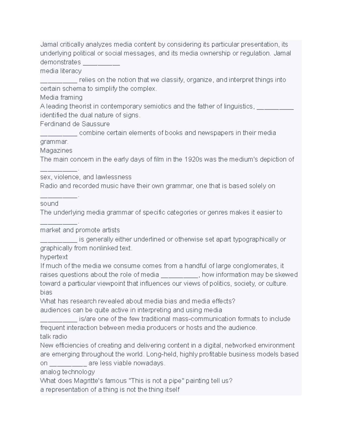COMS 101 (26) - Lecture Notes - Jamal critically analyzes media content ...