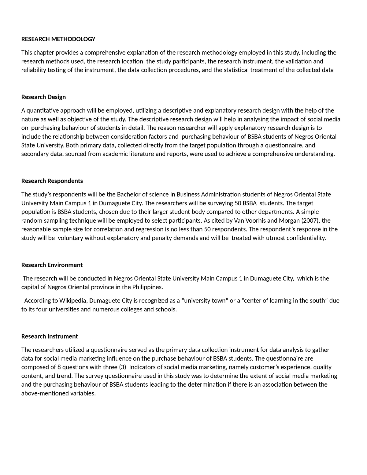 Final Methodology - Research - RESEARCH METHODOLOGY This chapter ...