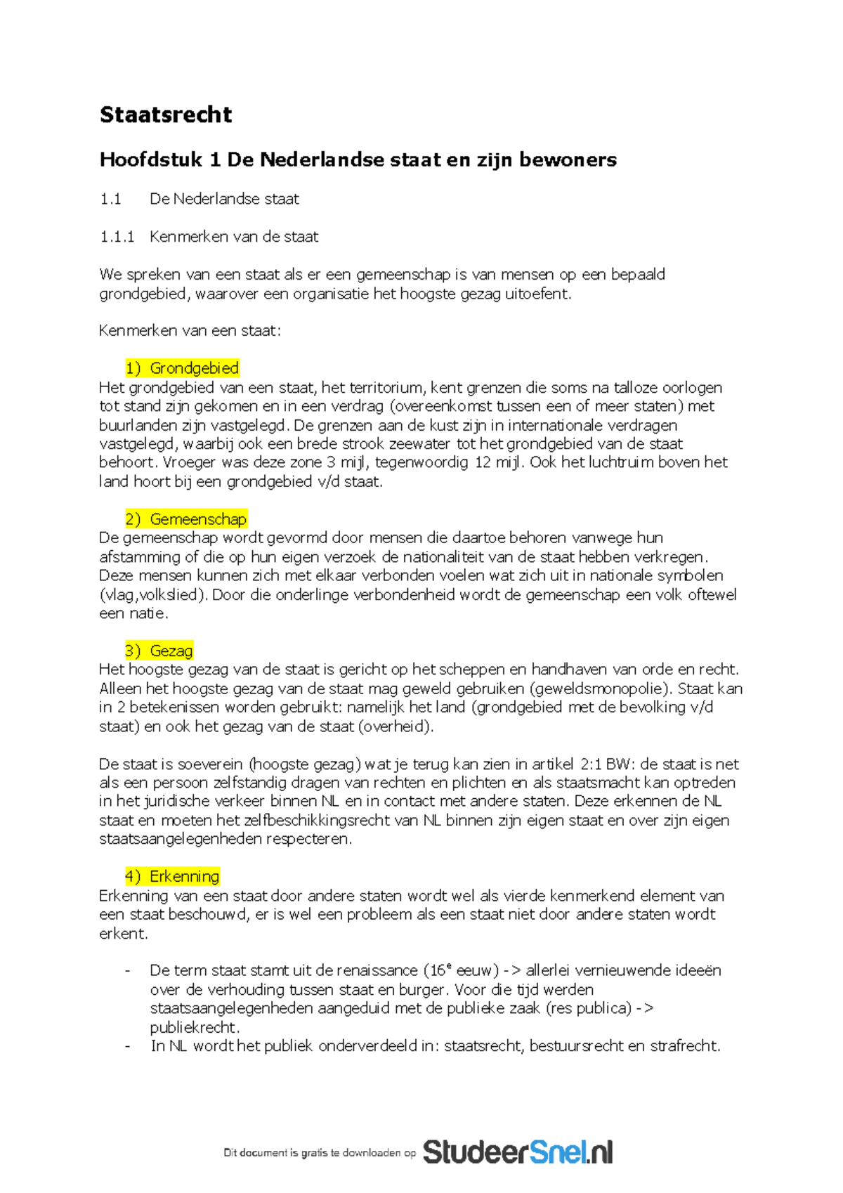 Samenvatting Beginselen Van Het Nederlandse Staatsrecht - Staatsrecht ...