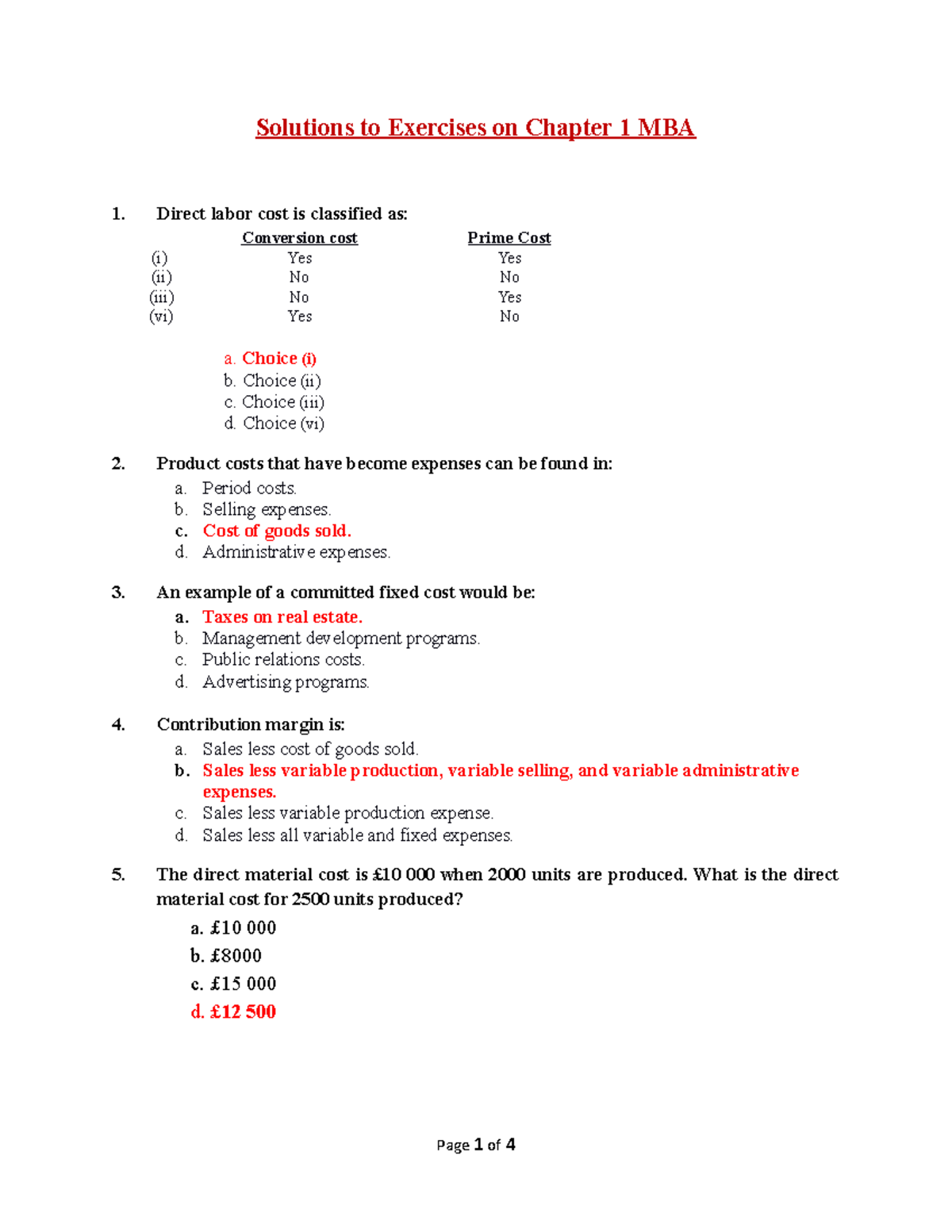 Solutions To Exercises On Ch 1 For MBA - Solutions To Exercises On ...